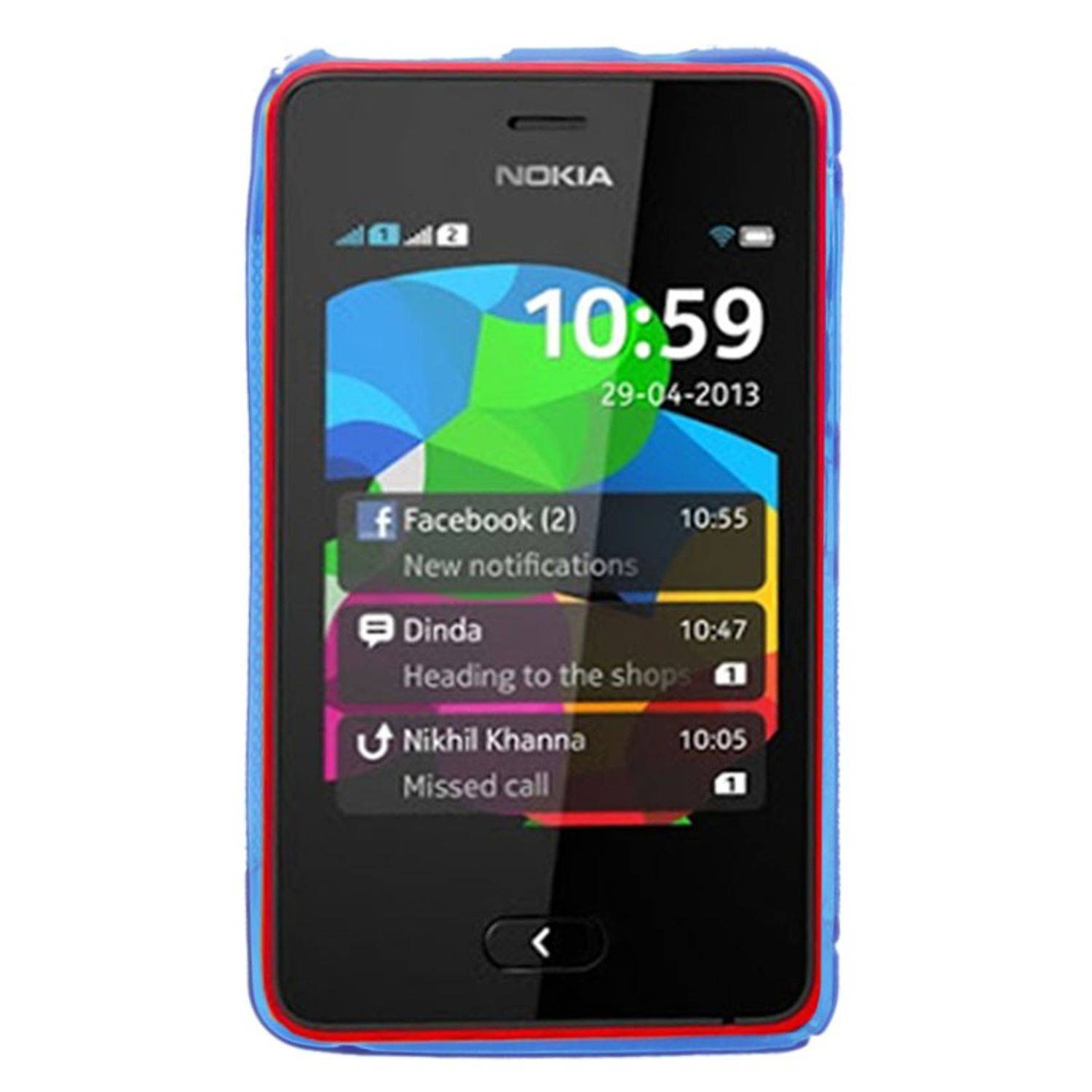 Nokia Asha 501 Handyhülle Backcover Blau