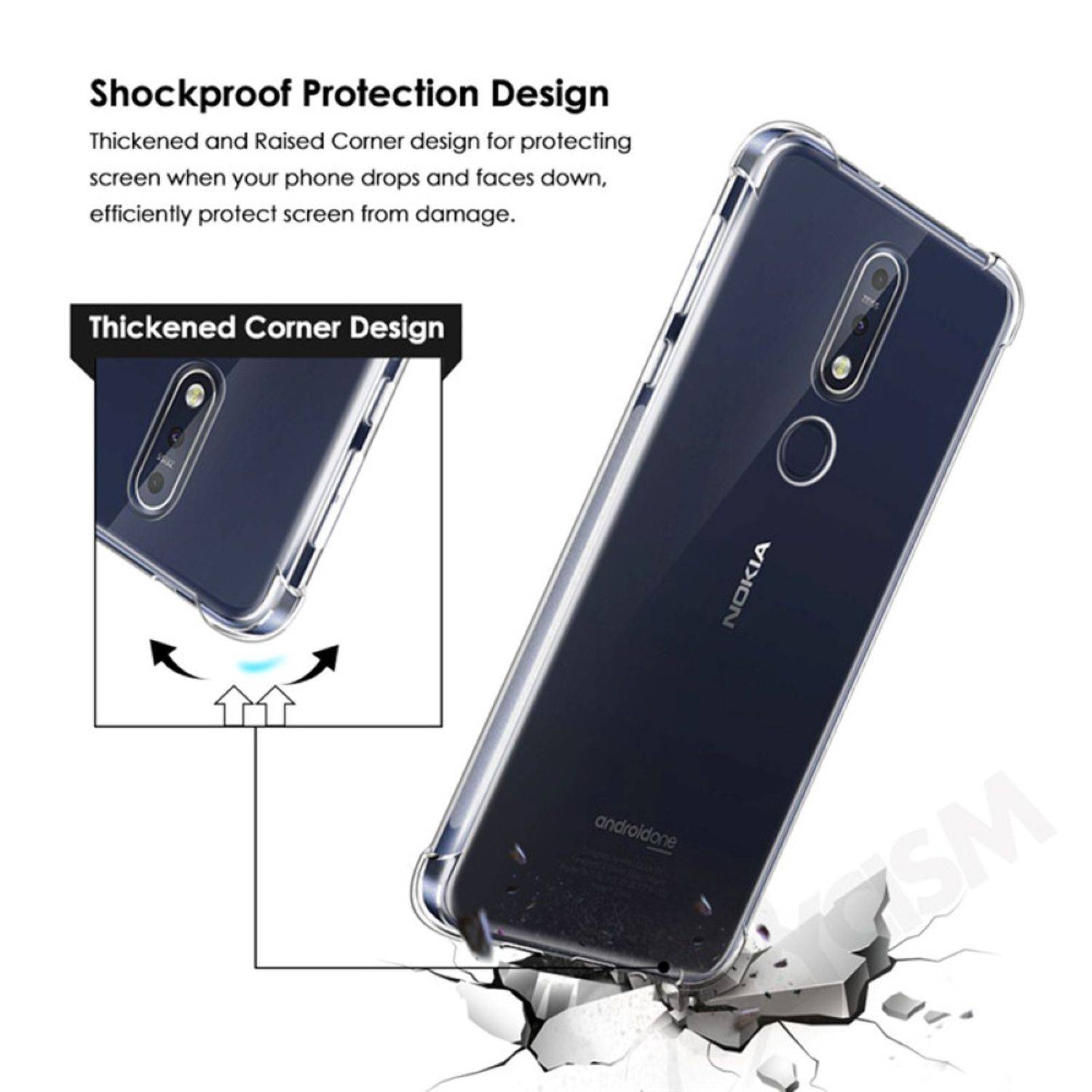 Nokia 3.1 Plus Handyhülle Ultra Dünn Bumper Backcover Transparent