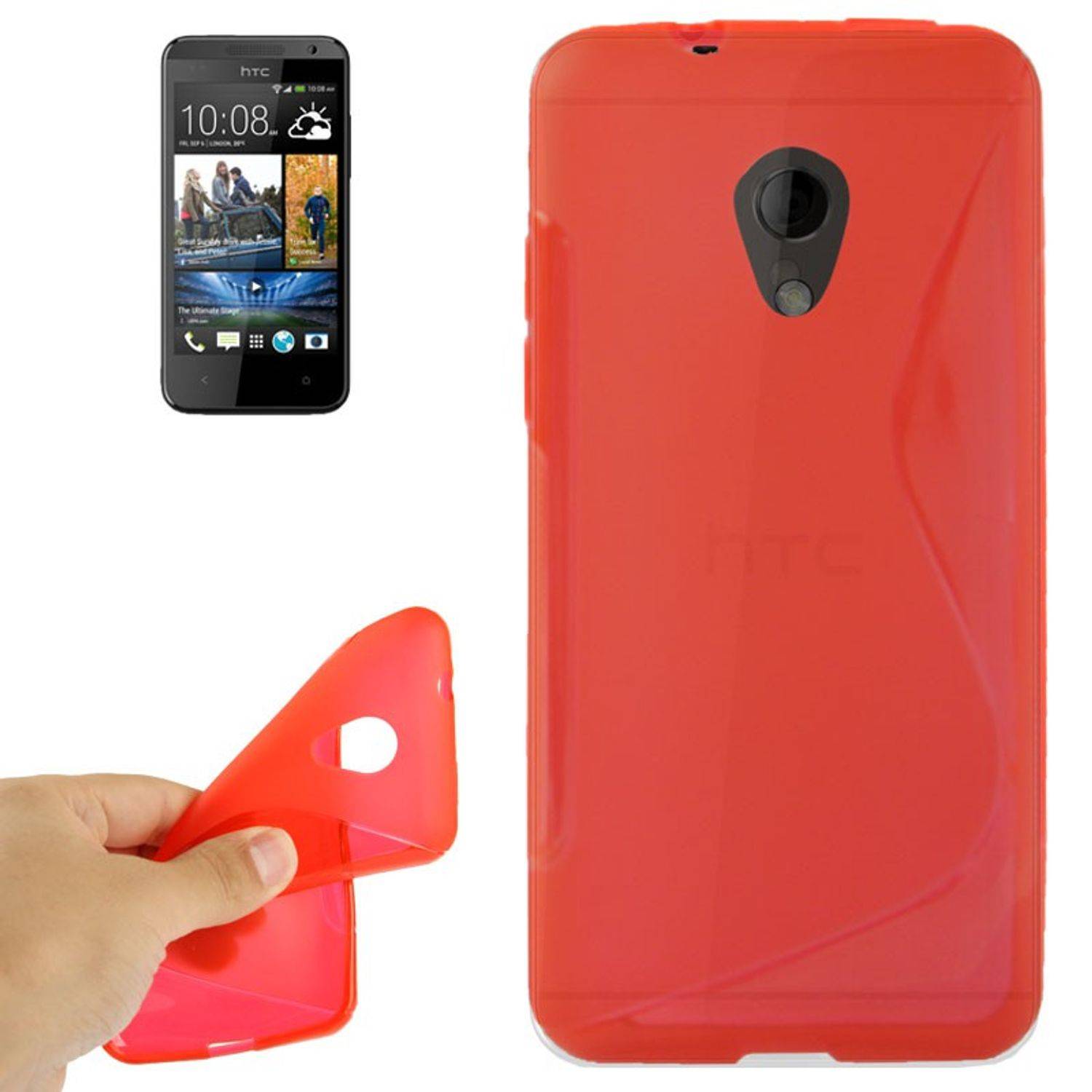 HTC Desire 700 Handyhülle Backcover Rot