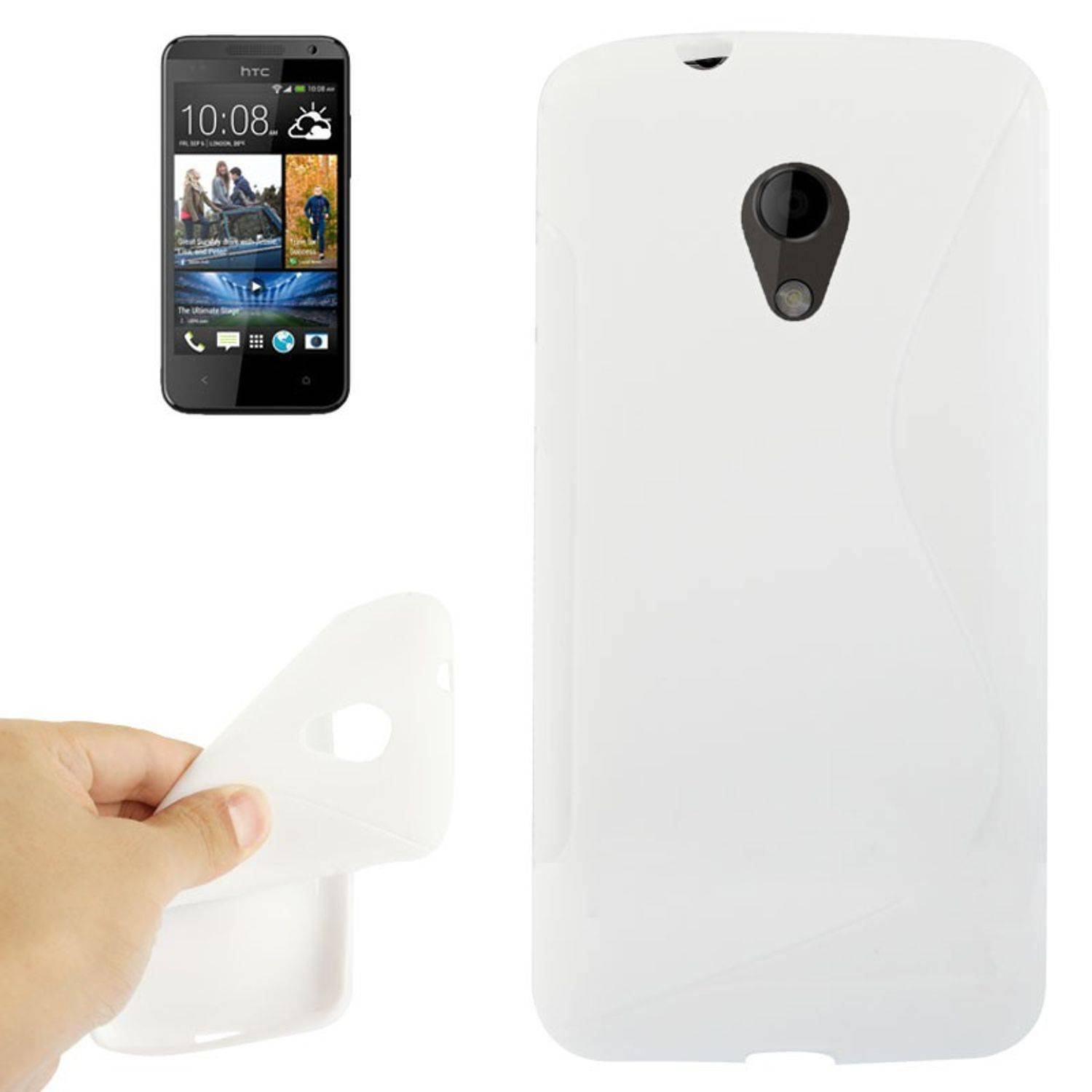 HTC Desire 700 Handyhülle Backcover Weiß