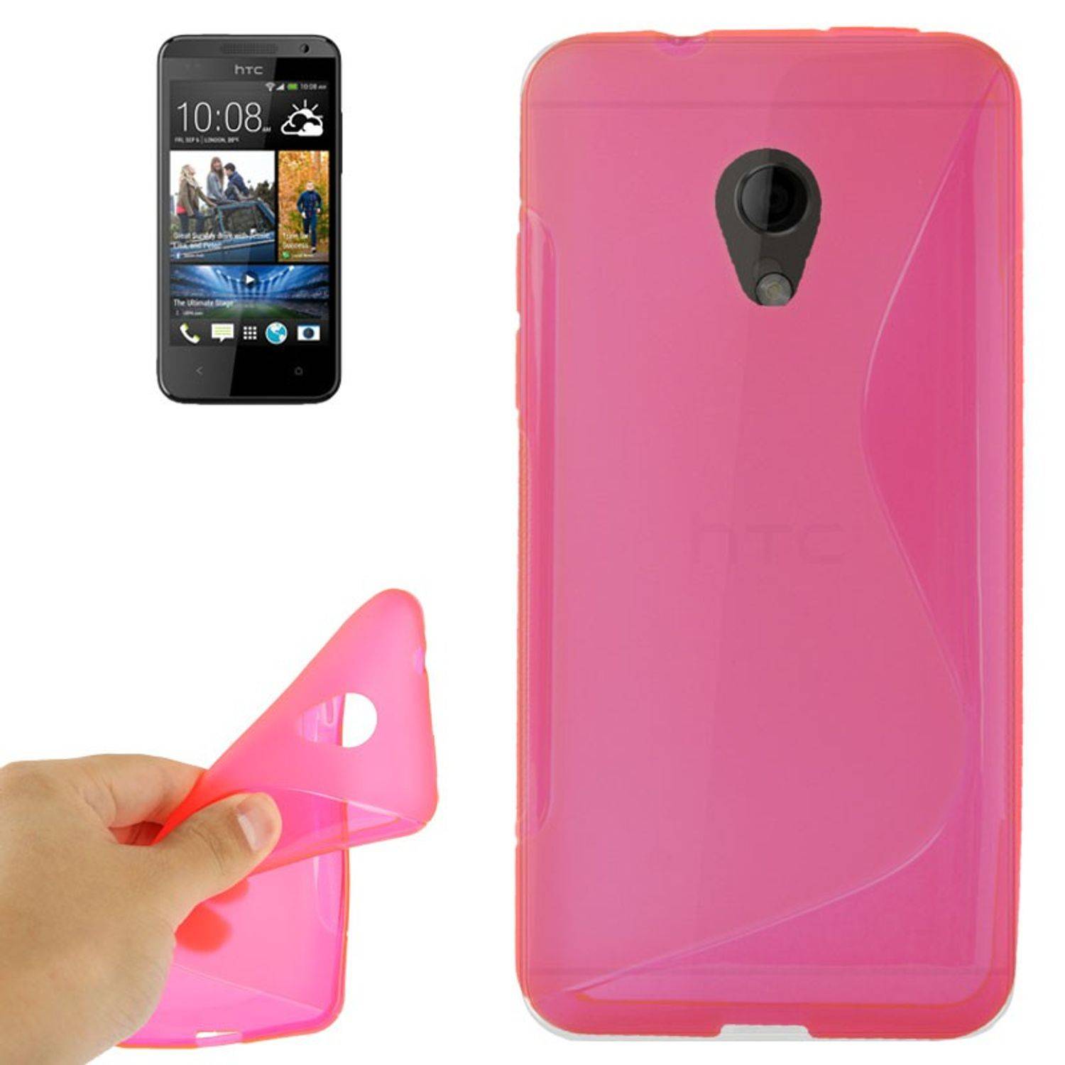 HTC Desire 700 Handyhülle Backcover Rosa