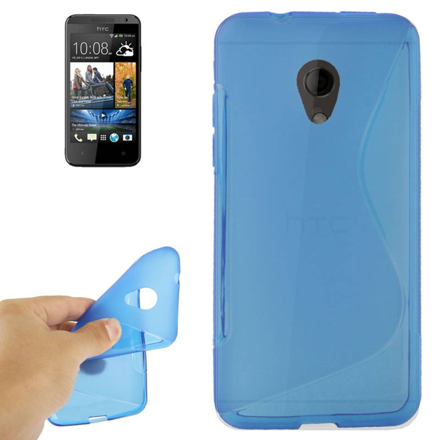 HTC Desire 700 Handyhülle Backcover Blau