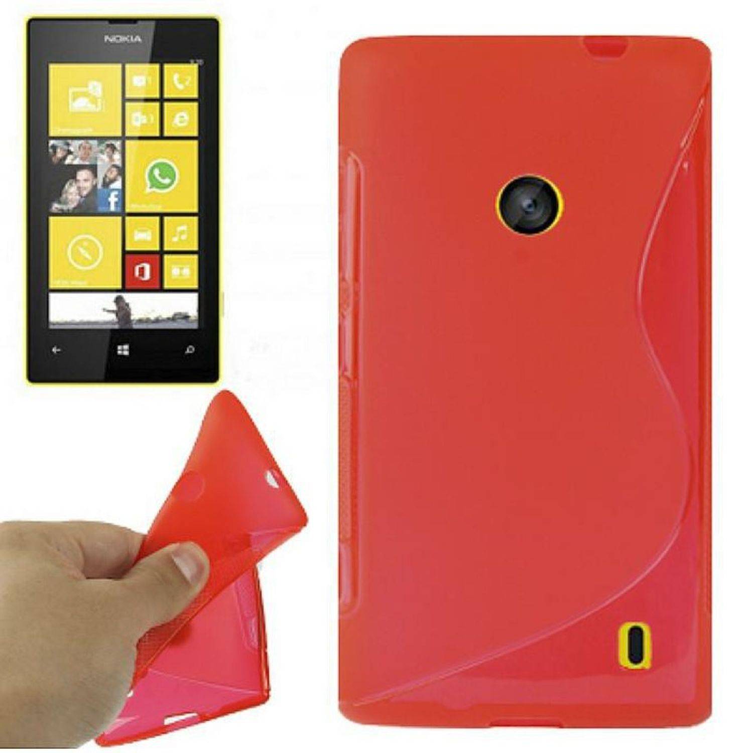 Nokia Lumia 520 Handyhülle Backcover Rot