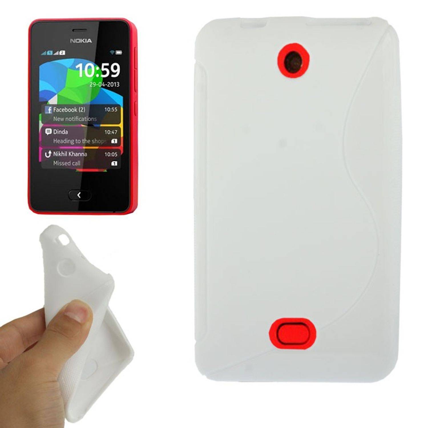 Nokia Asha 501 Handyhülle Backcover Weiß