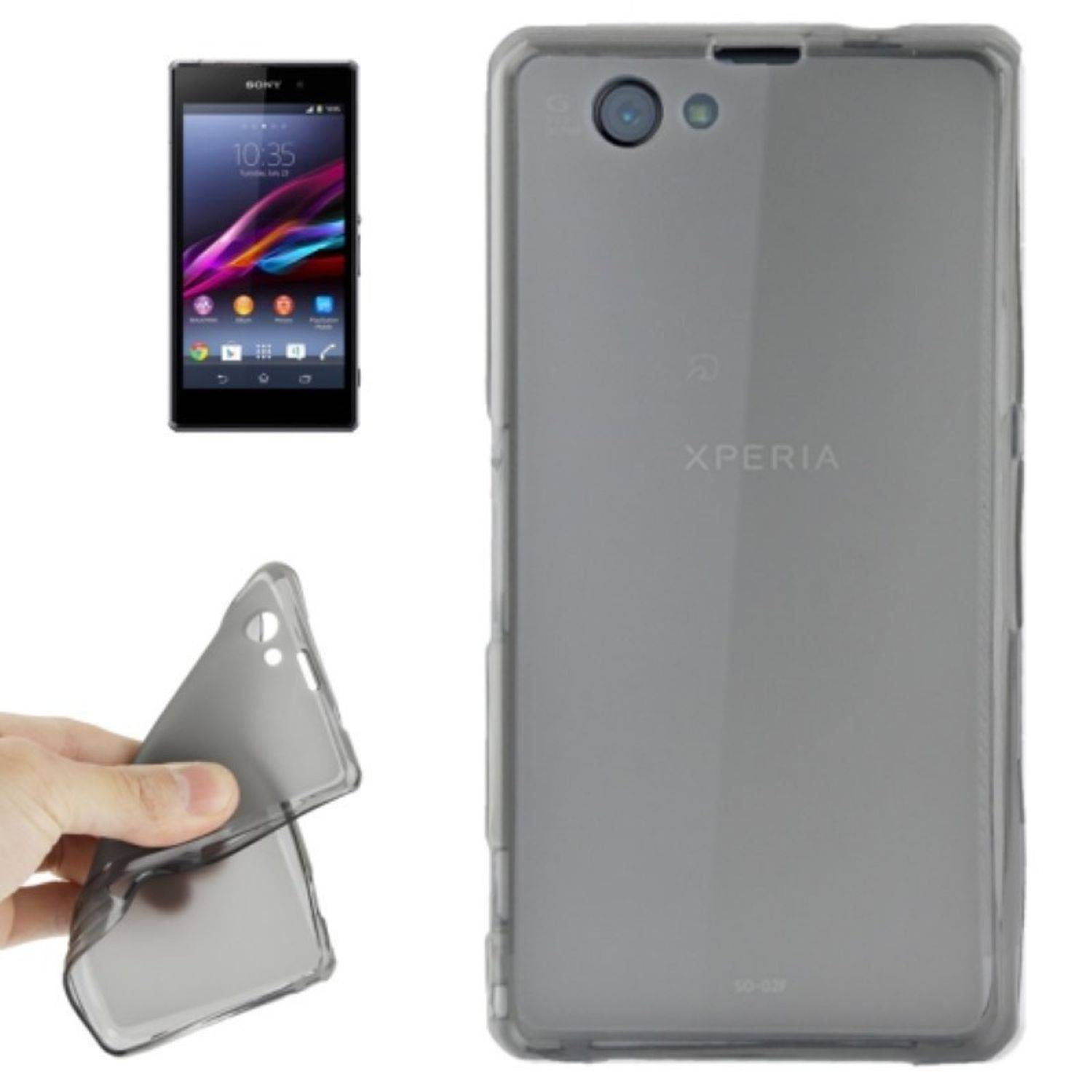 Sony Xperia Z1 Compact Handyhülle Backcover Grau