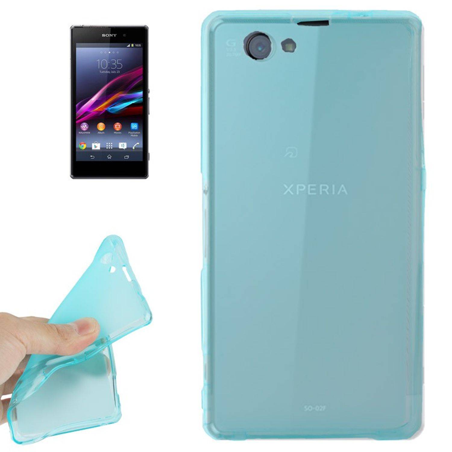 Sony Xperia Z1 Compact Handyhülle Backcover Blau