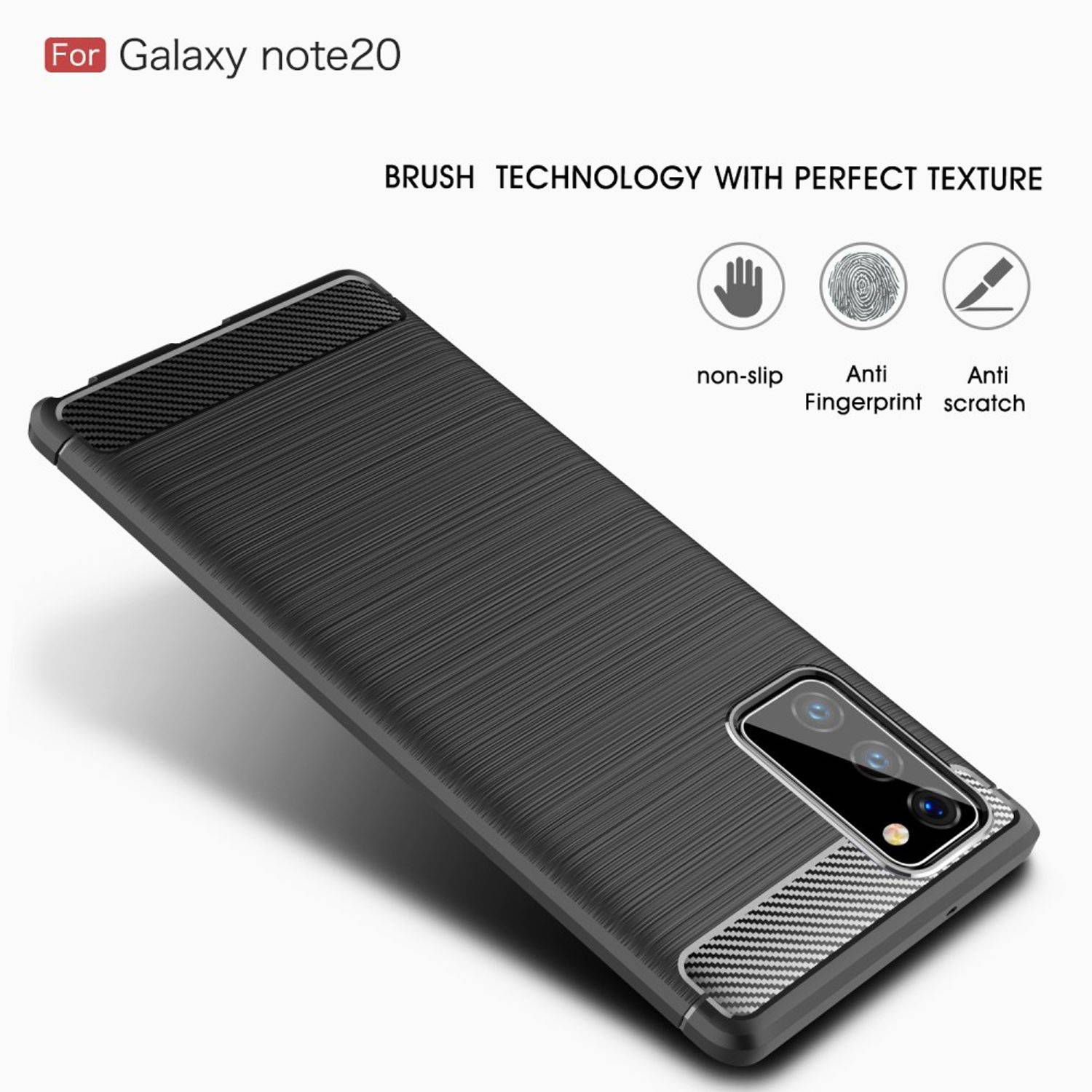 Samsung Galaxy Note 20 Handyhülle Carbon Optik Backcover Grau