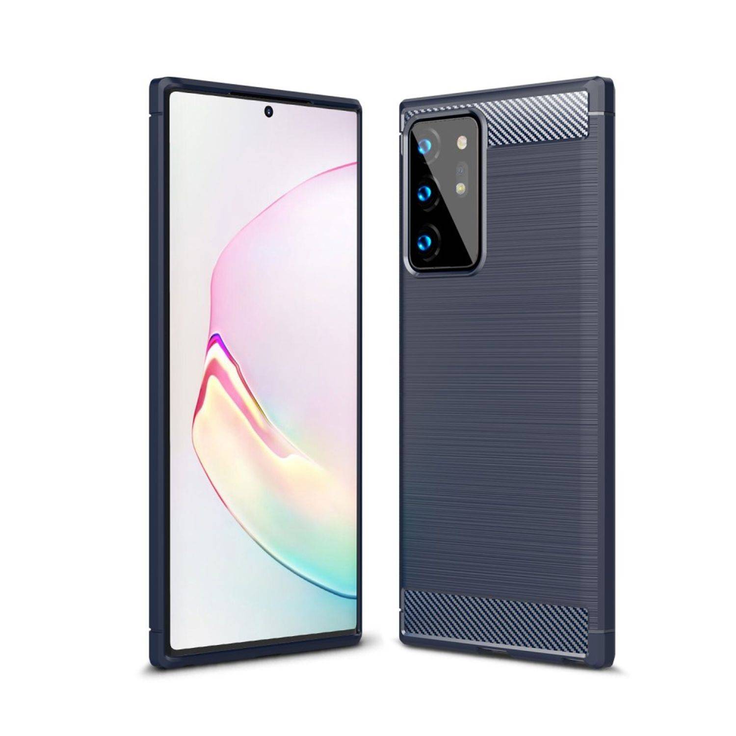 Samsung Galaxy Note 20 Ultra Handyhülle Carbon Optik Backcover Blau