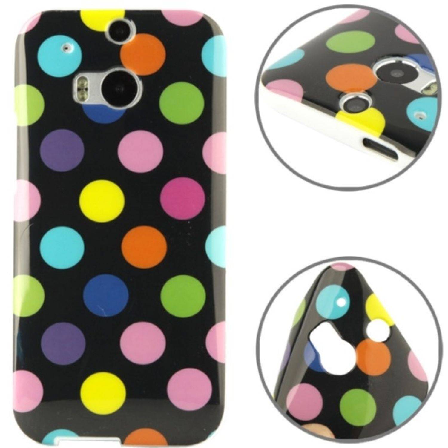 HTC One M8 Handyhülle Backcover Schwarz