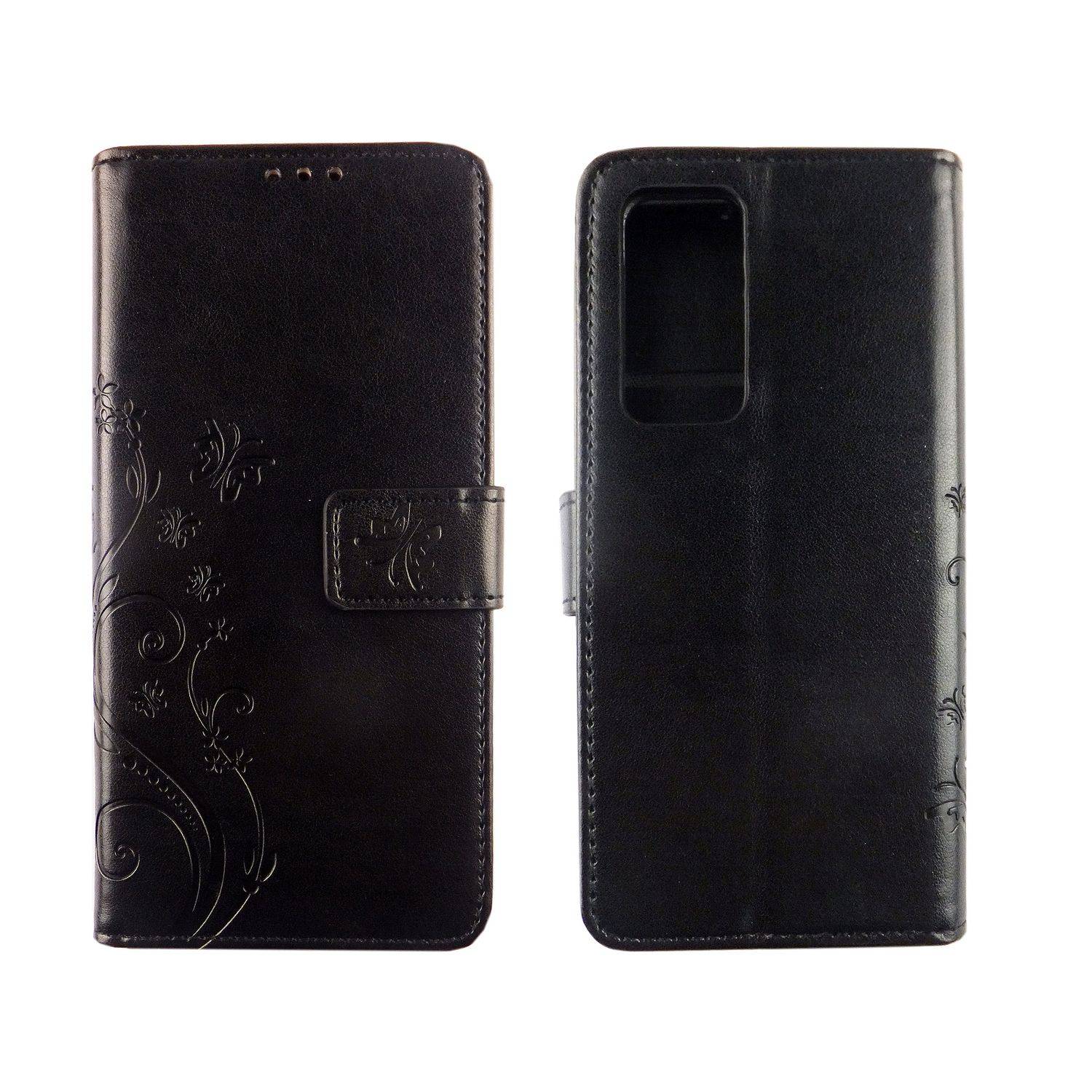 Huawei P40 Handyhülle Bookcover Schwarz