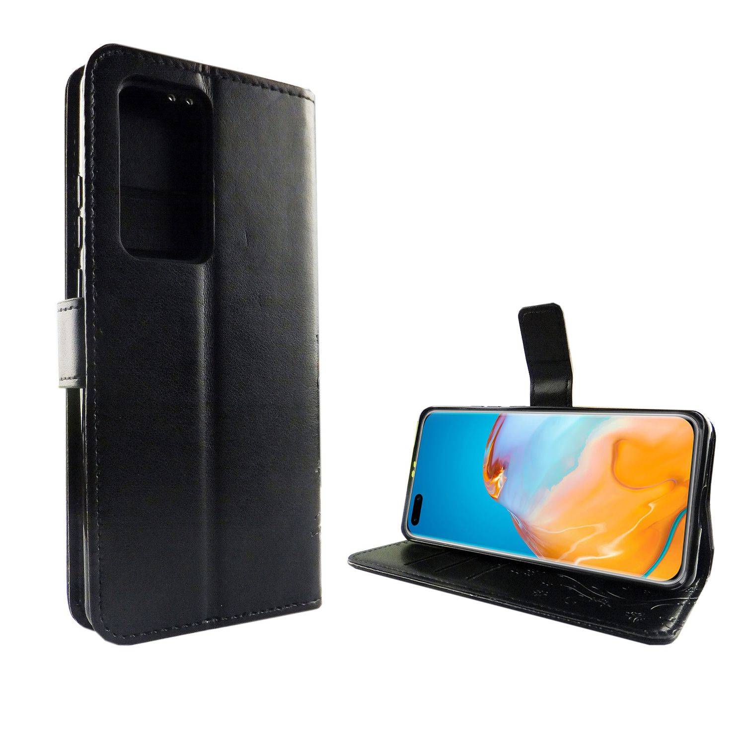 Huawei P40 Pro Handyhülle Bookcover Schwarz