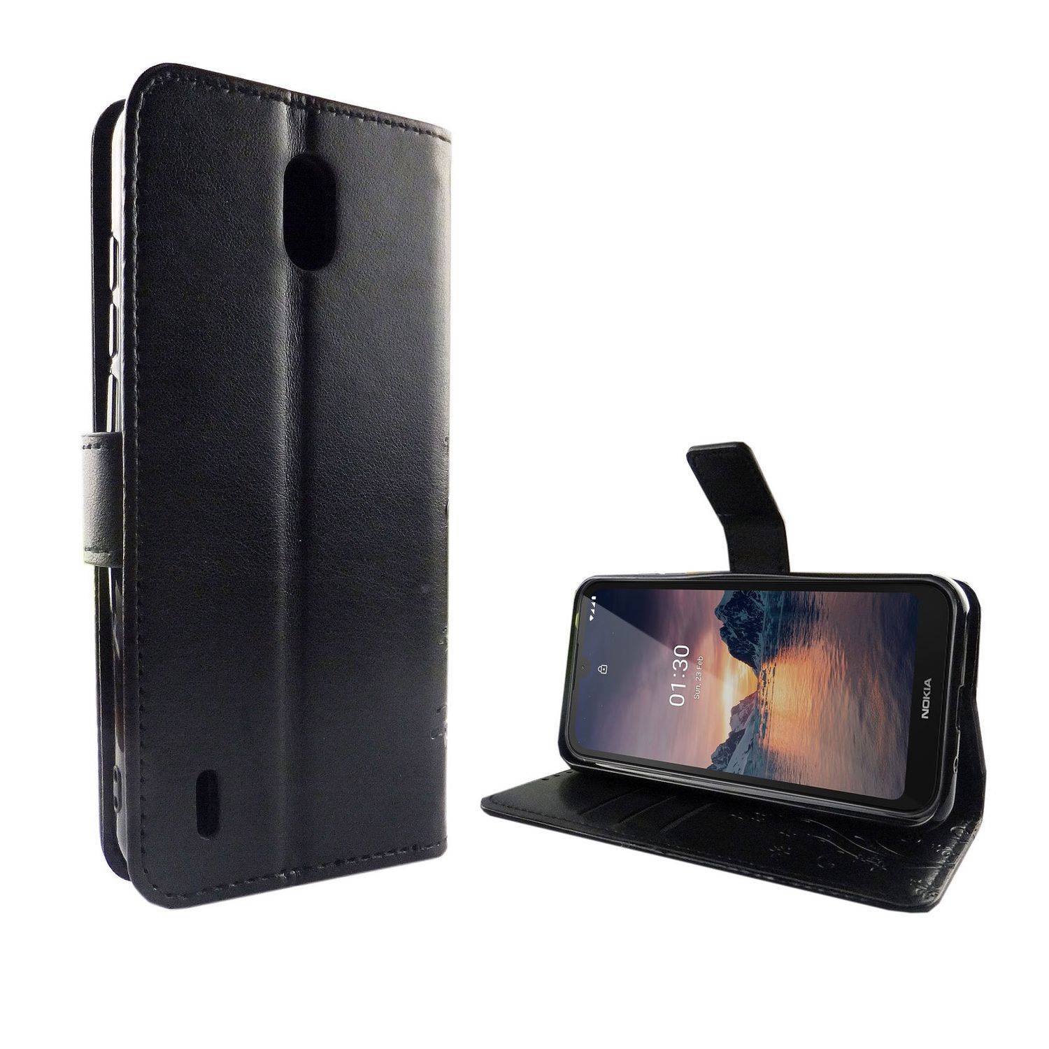 Nokia 1.3 Handyhülle Bookcover Schwarz