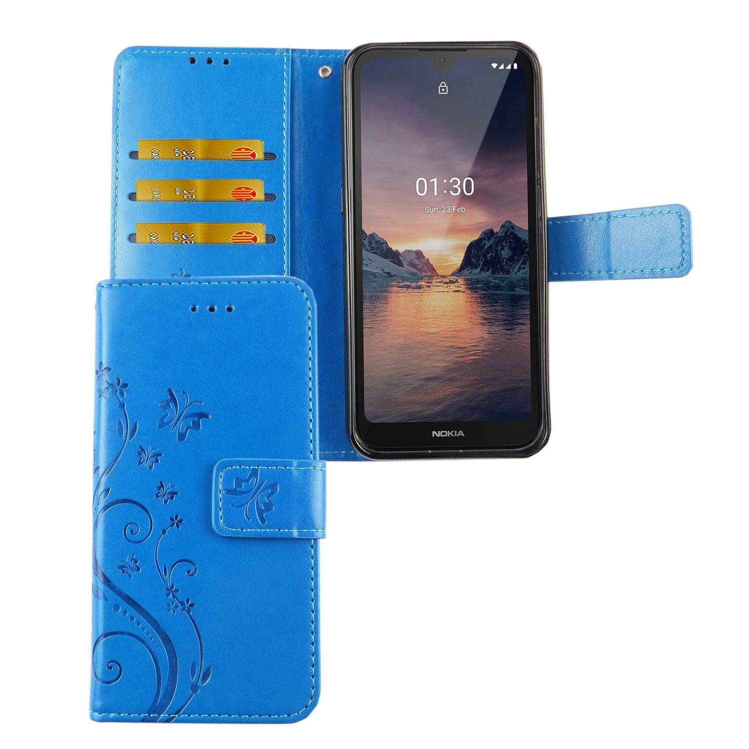 Nokia 1.3 Handyhülle Bookcover Blau