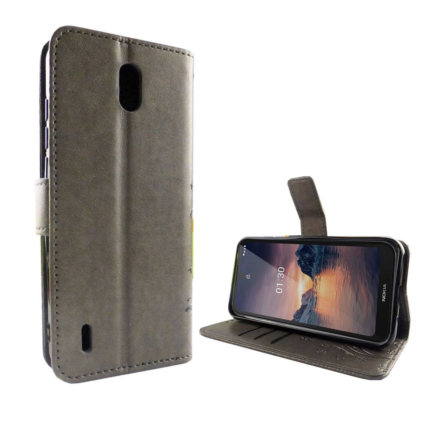 Nokia 1.3 Handyhülle Bookcover Grau