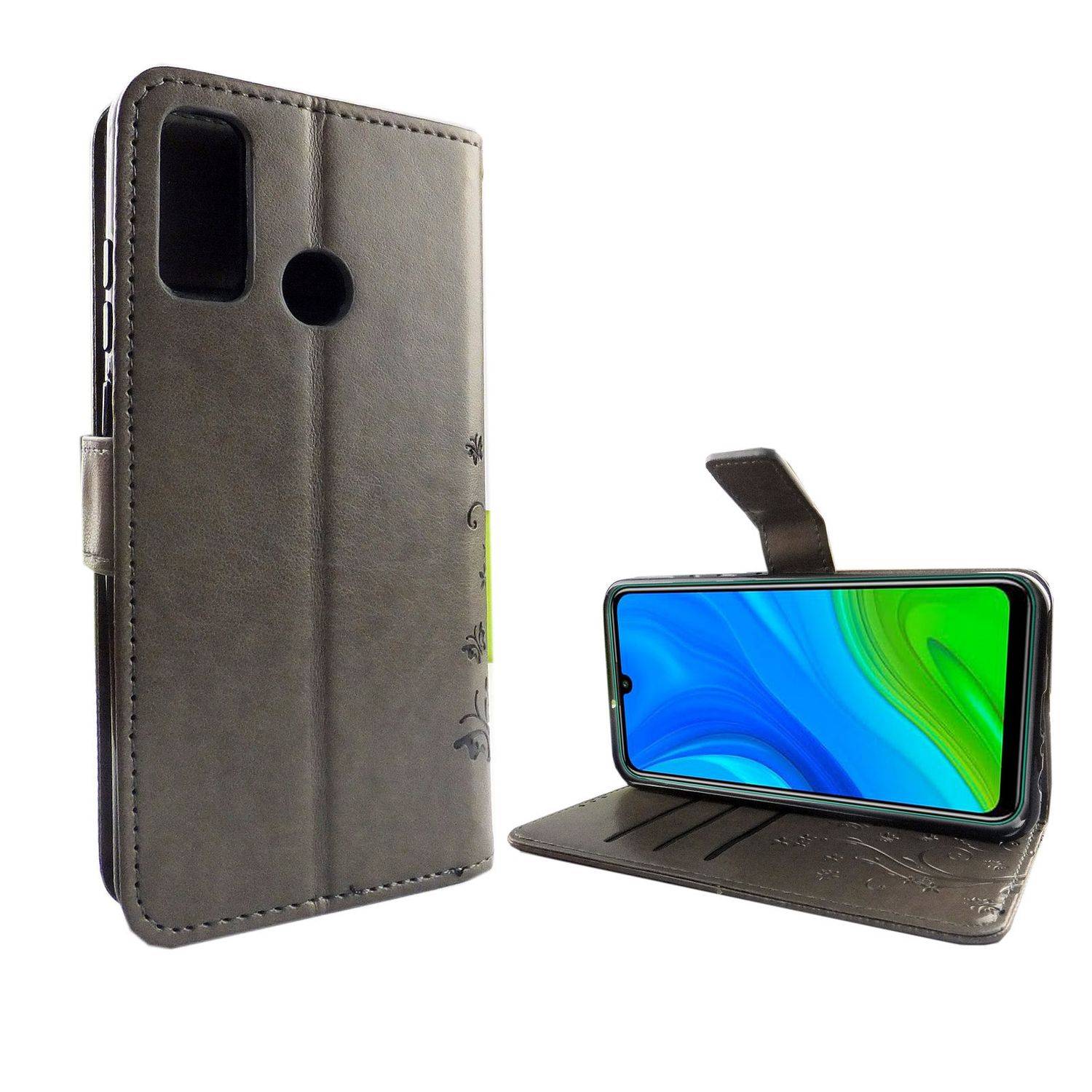 Huawei P smart 2020 Handyhülle Bookcover Grau