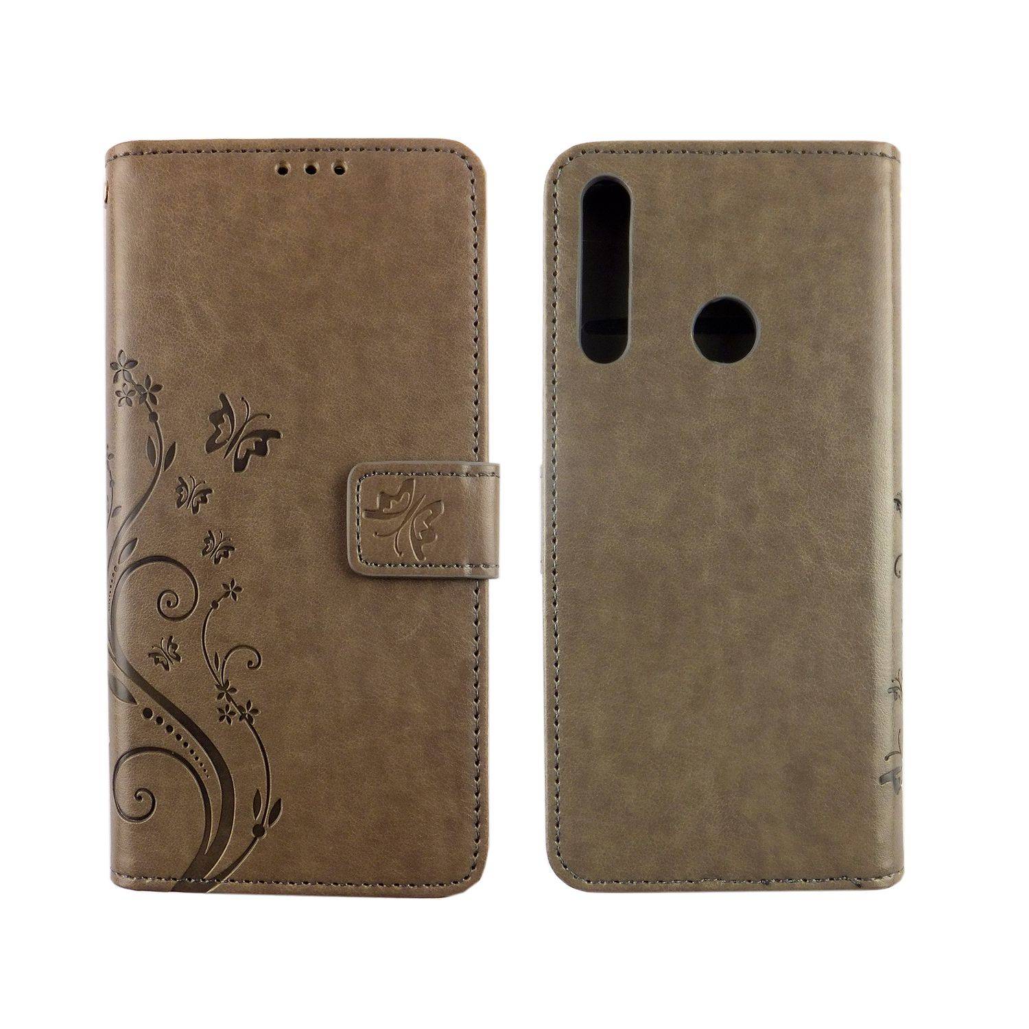 Huawei Y6p Handyhülle Bookcover Grau
