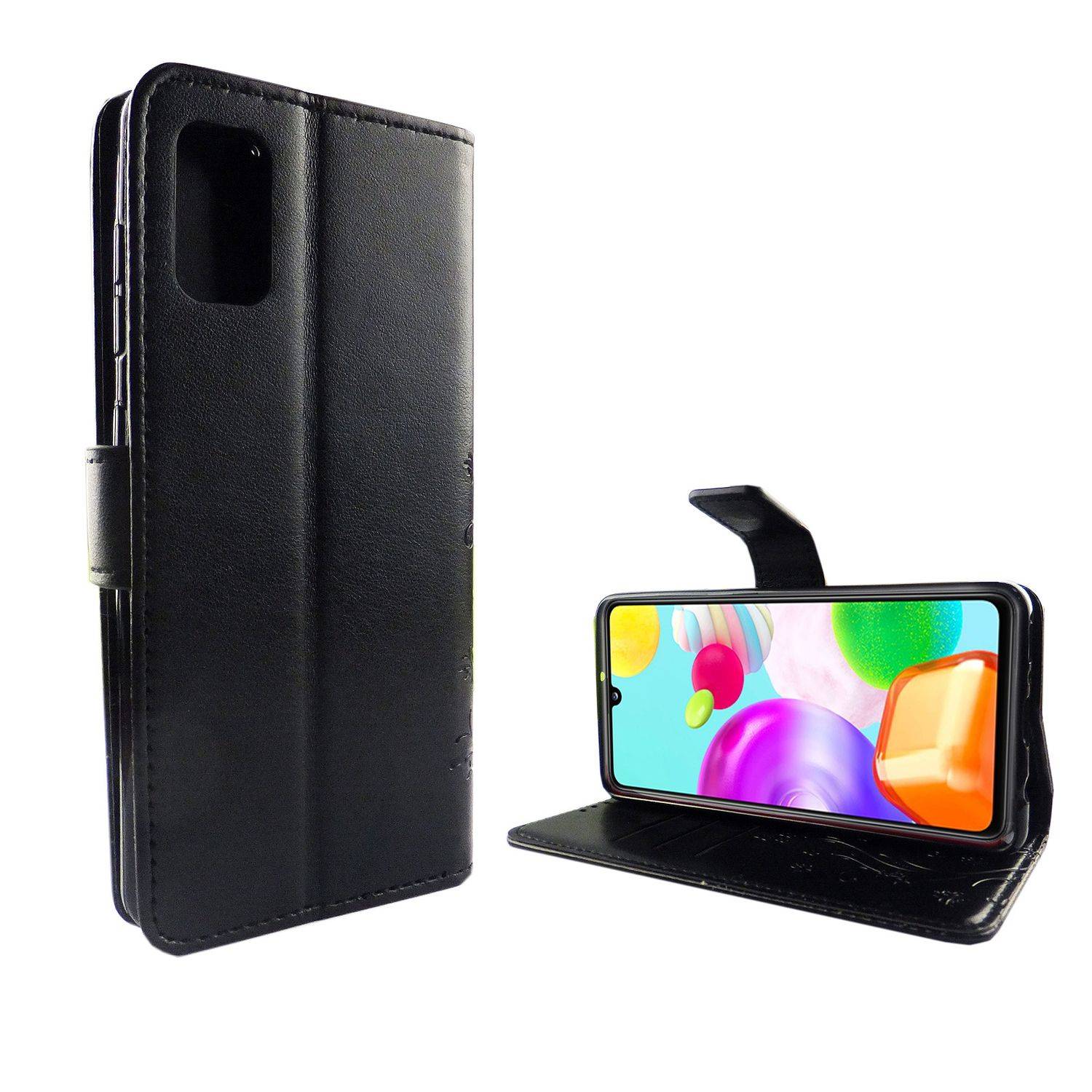 Samsung Galaxy A41 Handyhülle Bookcover Schwarz