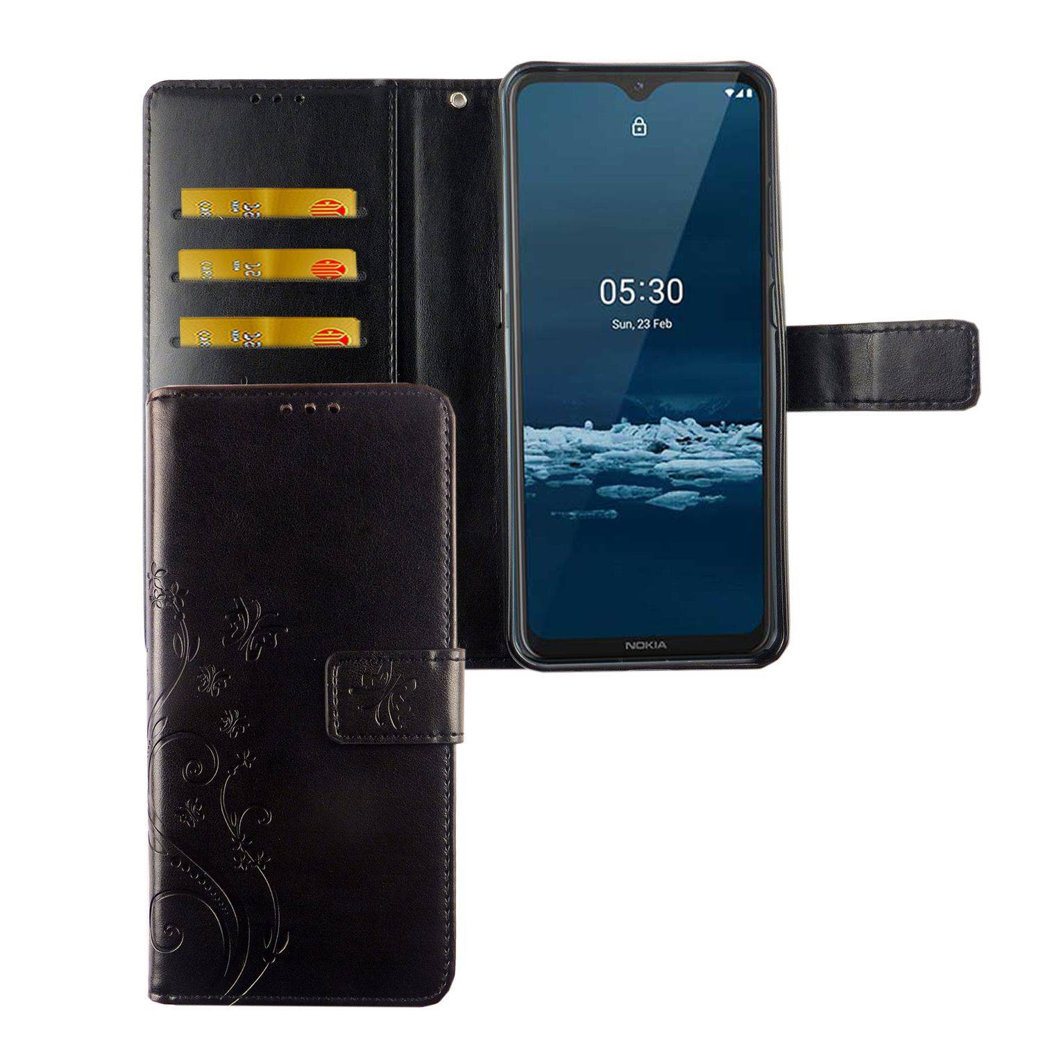 Nokia 5.3 Handyhülle Bookcover Schwarz