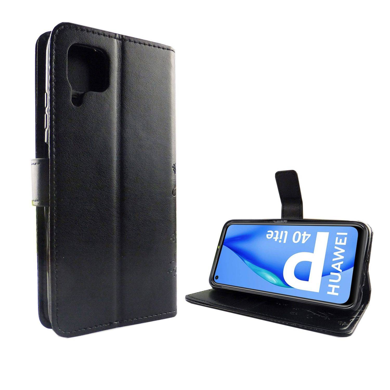 Huawei P40 Lite Handyhülle Bookcover Schwarz