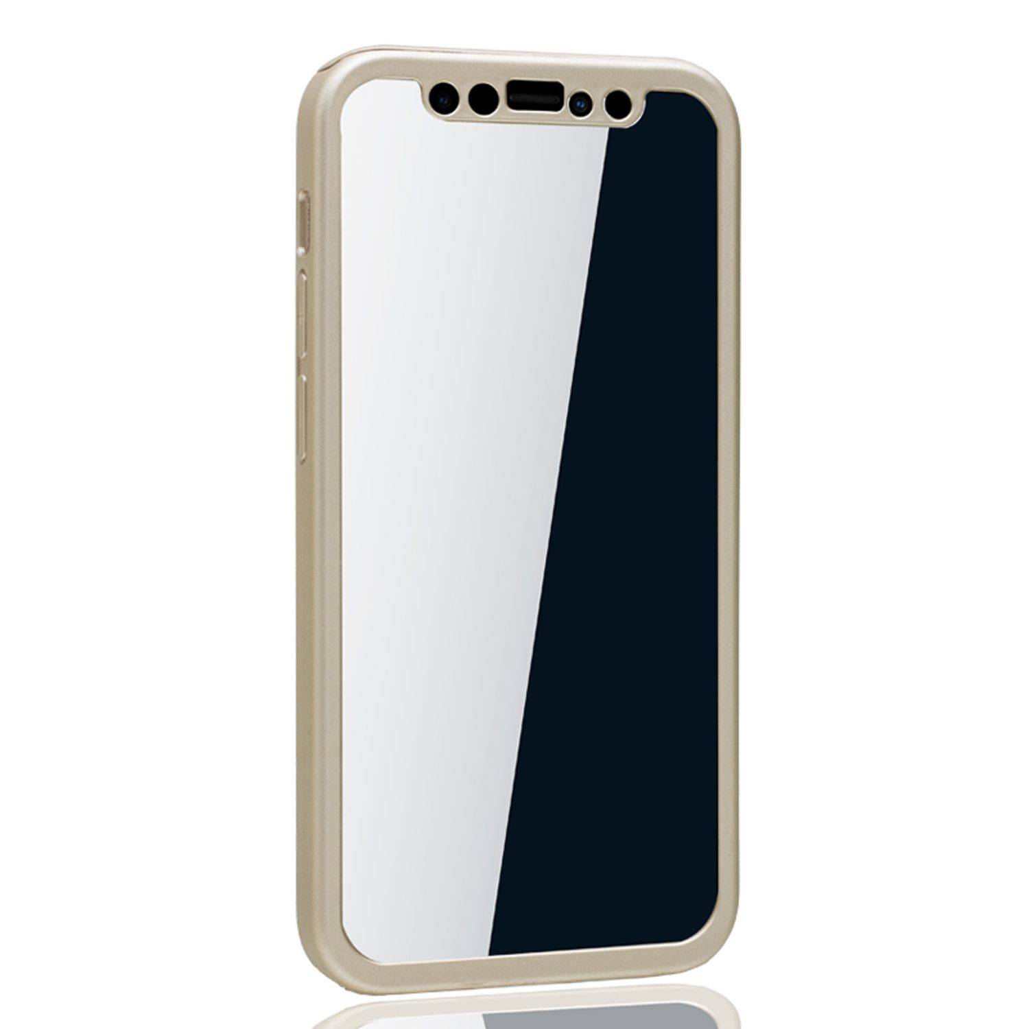 Apple iPhone 12 Mini Handyhülle 360 Grad Cover Displayschutz Full Cover Gold