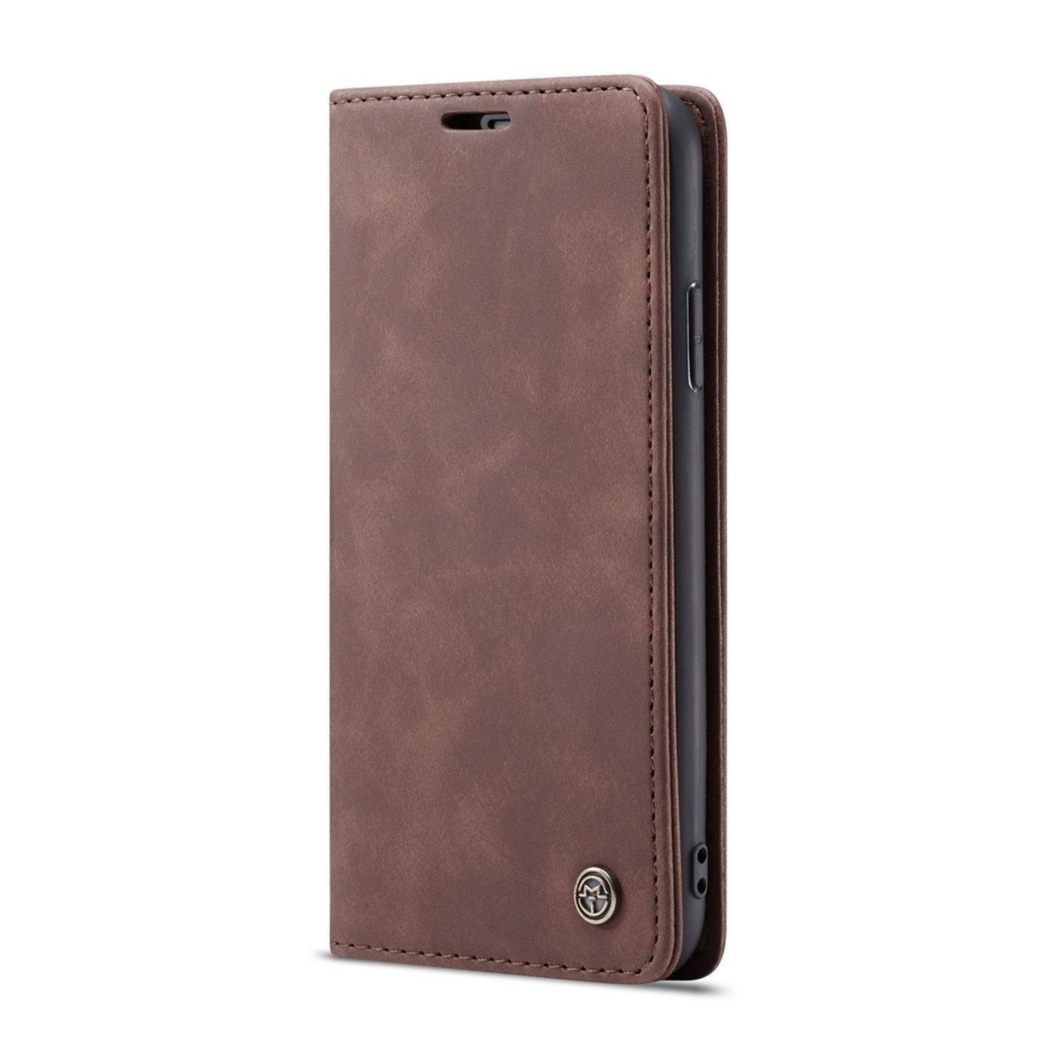 Hülle kompatibel mit Apple iPhone XS Max Kunstleder Handyhülle - Handy Case Braun