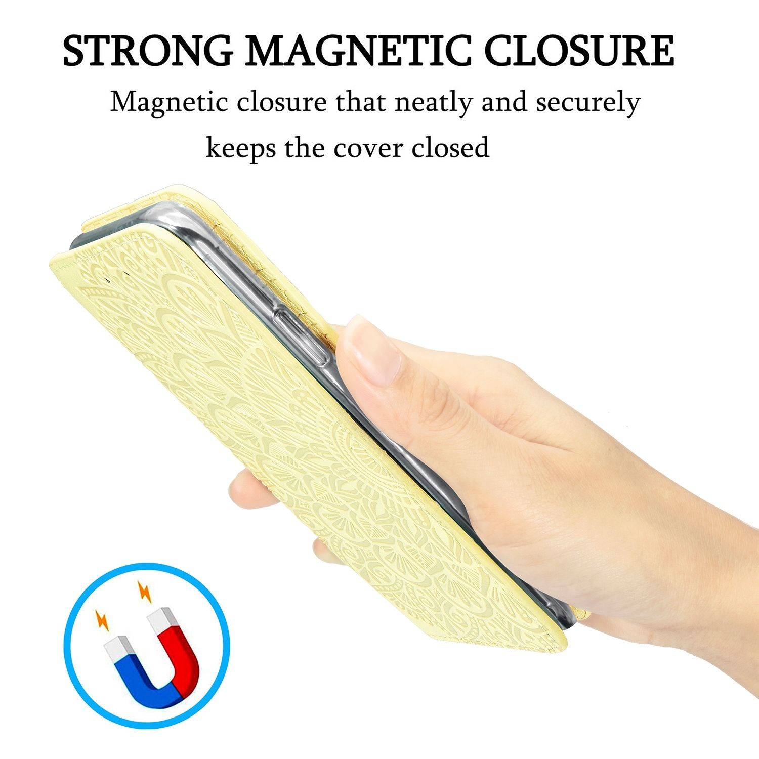 Hülle kompatibel mit Apple iPhone 12 Pro Max Kunstleder Handyhülle - Handy Case Gelb