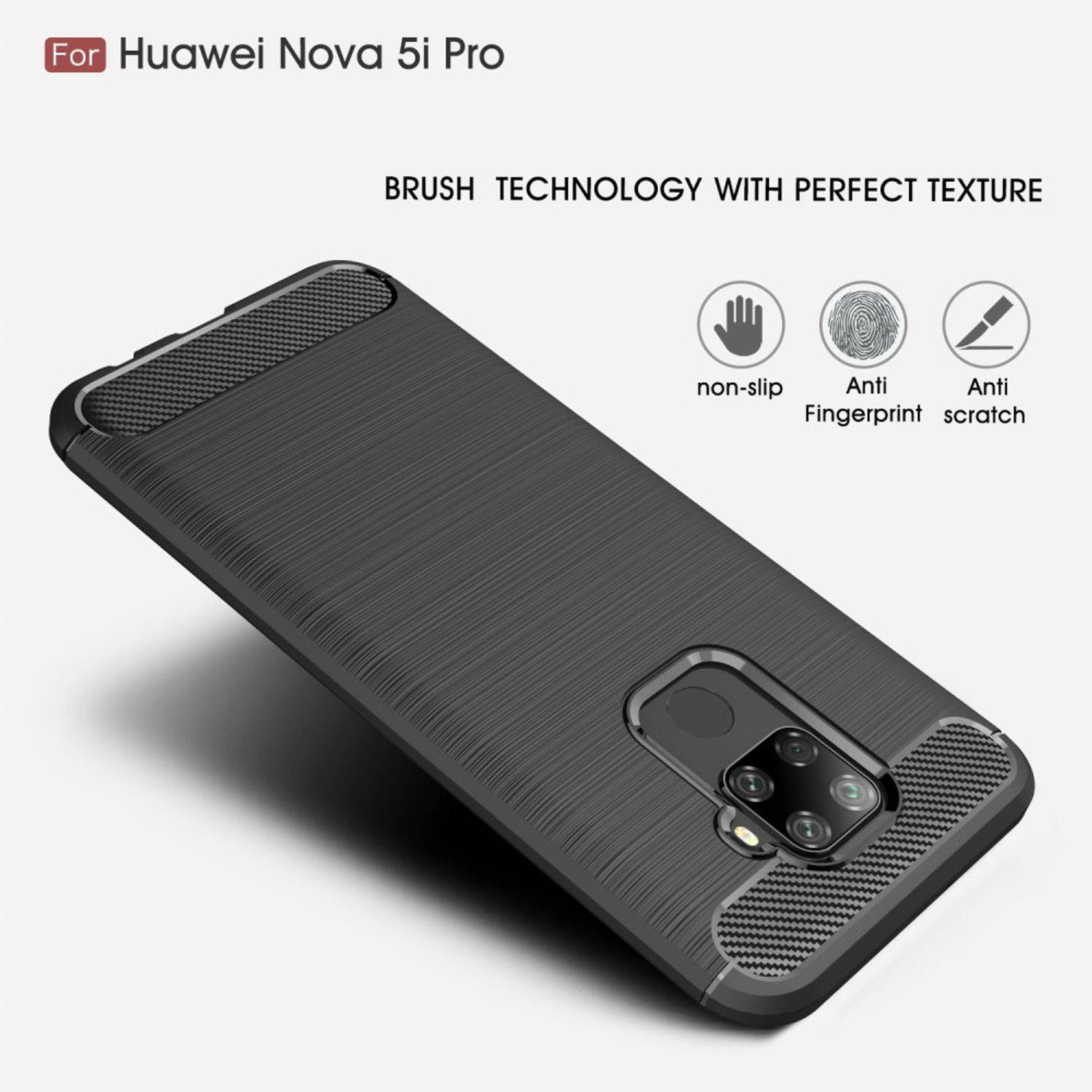 Huawei Mate 30 Lite Handyhülle Carbon Optik Backcover Blau