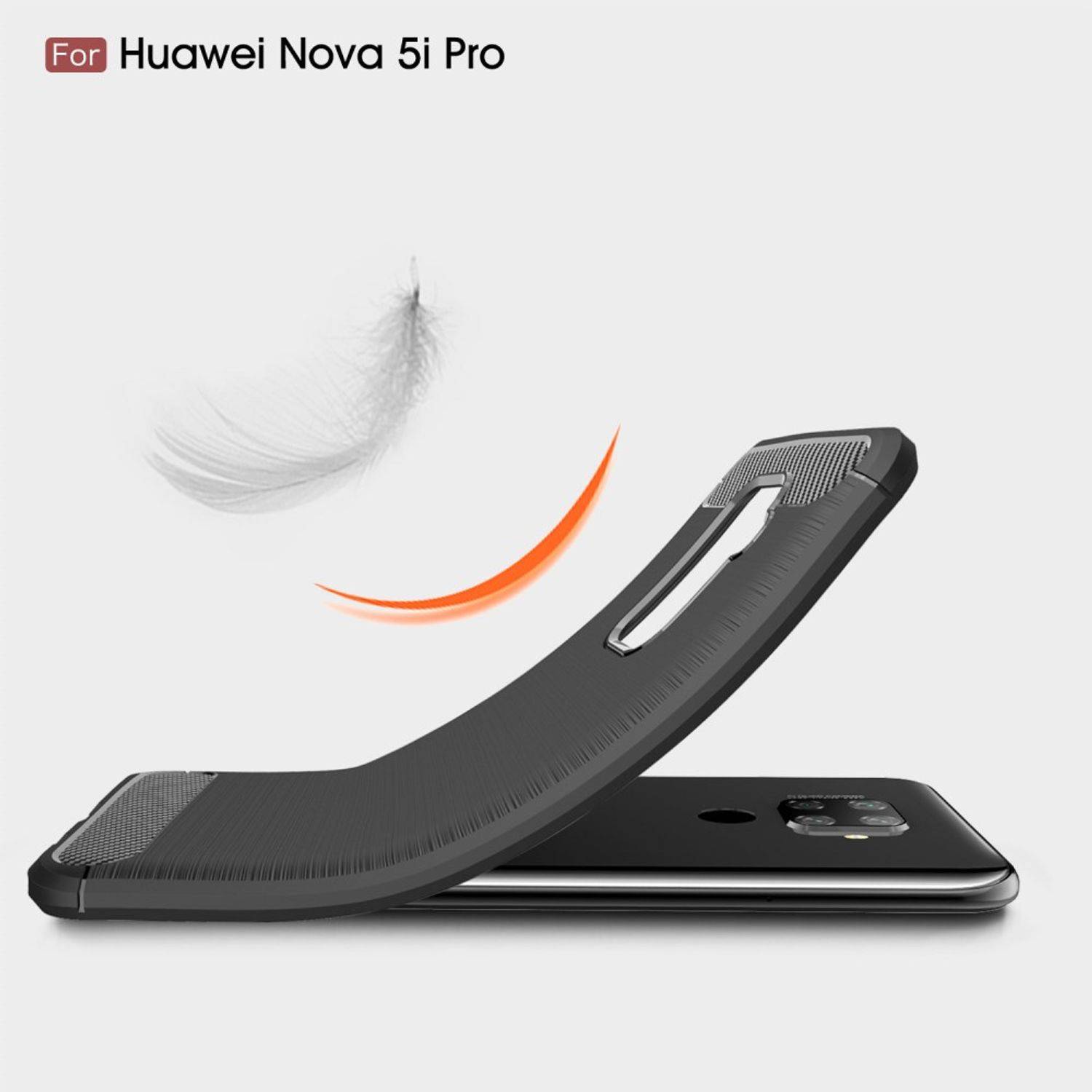 Huawei Mate 30 Lite Handyhülle Carbon Optik Backcover Blau