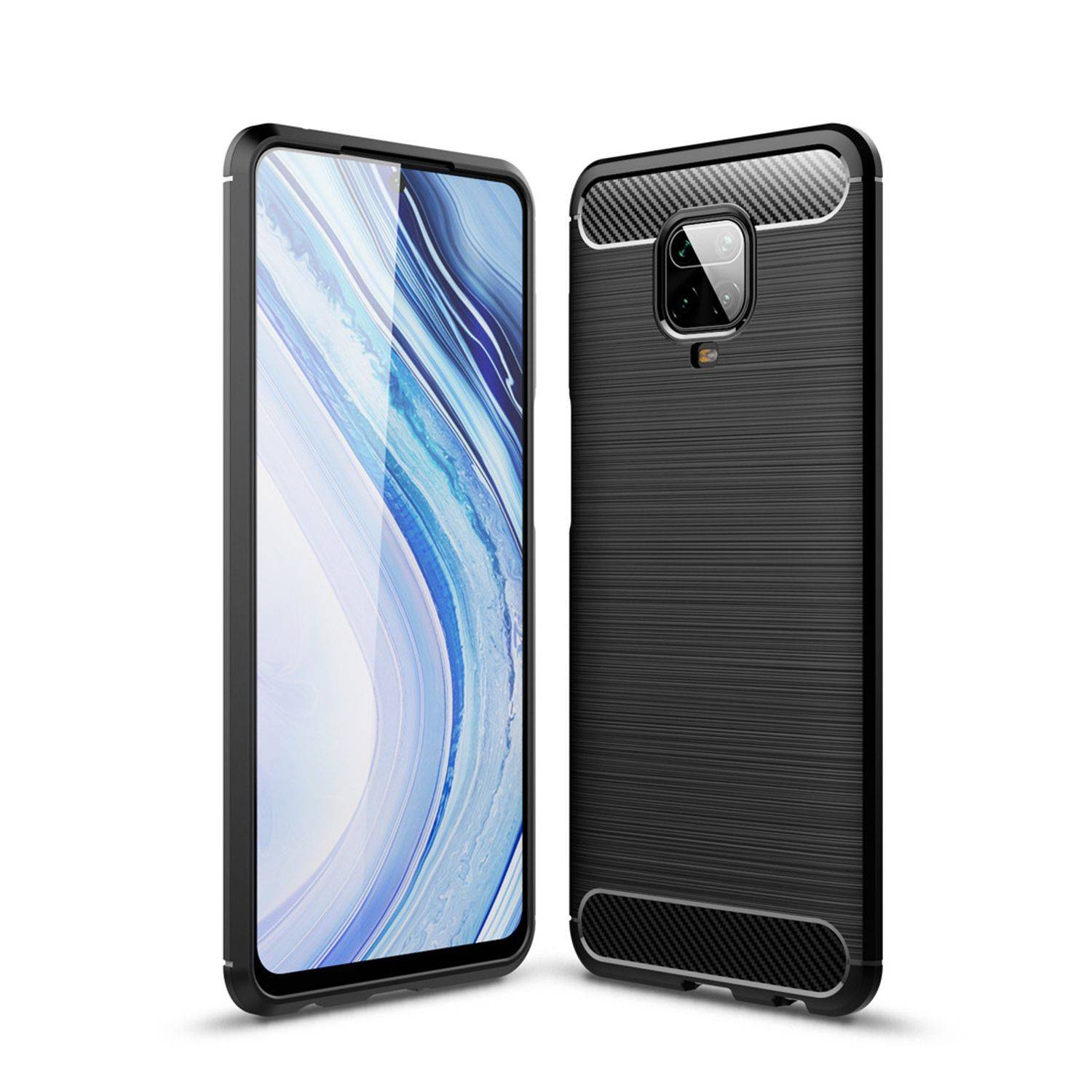 Hülle kompatibel mit Xiaomi Redmi Note 9S Kunststoff Soft Handyhülle - Handy Case Schwarz