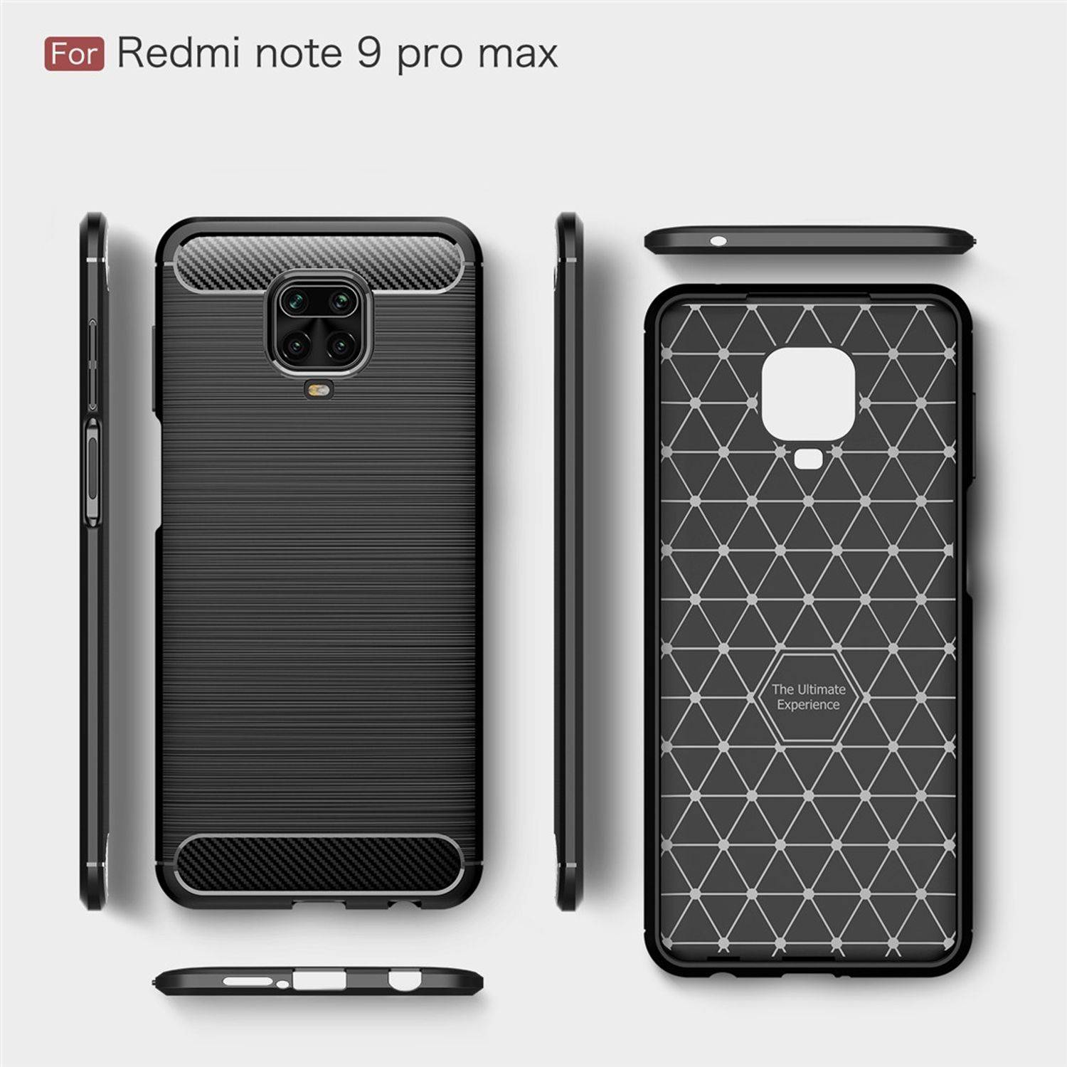 Hülle kompatibel mit Xiaomi Redmi Note 9S Kunststoff Soft Handyhülle - Handy Case Schwarz