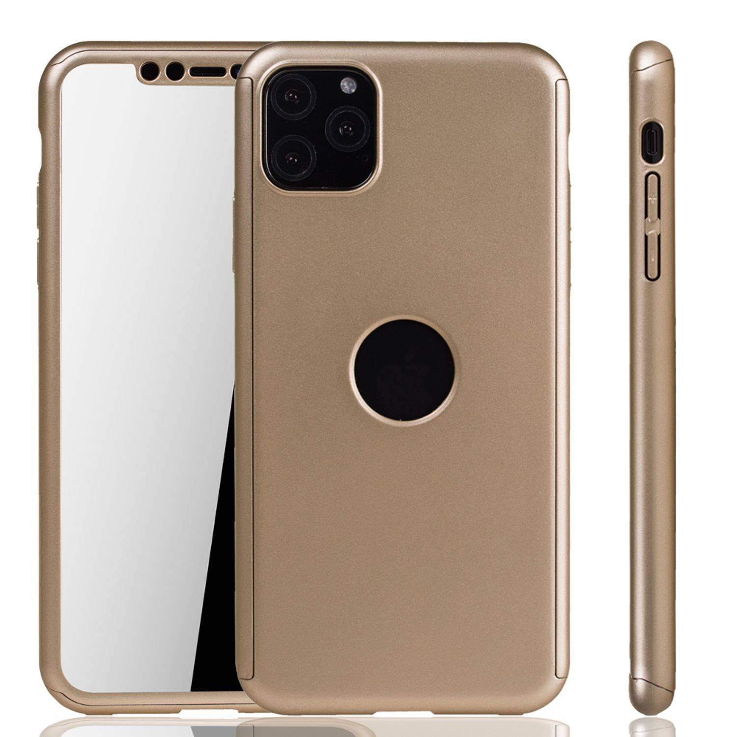Apple iPhone 11 Pro Max Handyhülle 360 Grad Schutz Full Cover Gold