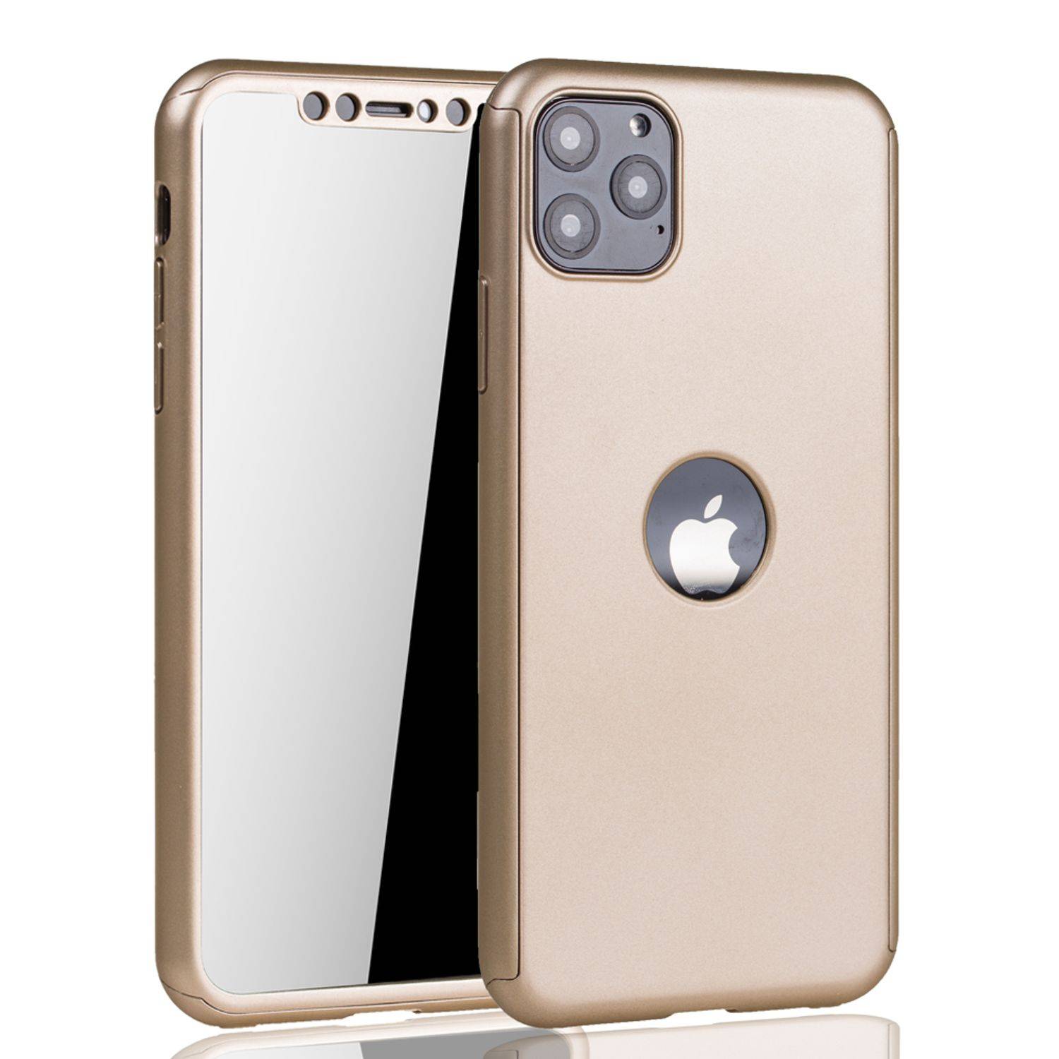 Apple iPhone 11 Pro Max Handyhülle 360 Grad Schutz Full Cover Gold