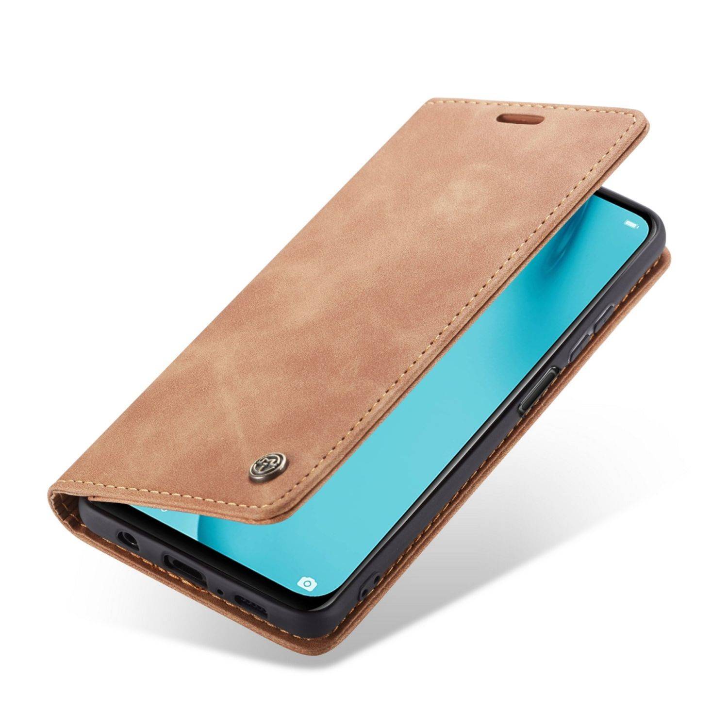 Huawei P40 Lite Handyhülle Schutztasche Bookcover Braun