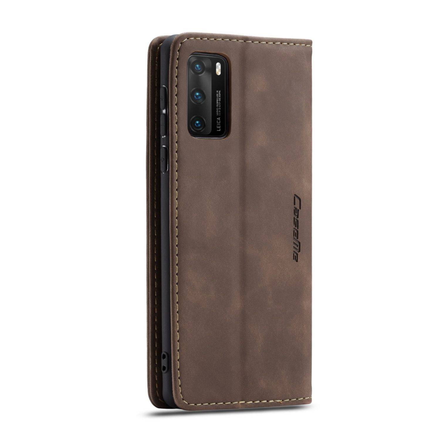 Huawei P40 Handyhülle Schutztasche Bookcover Braun