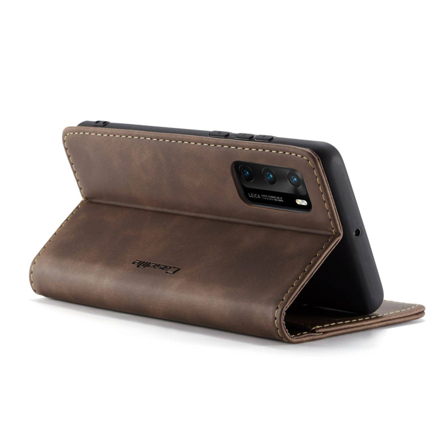 Huawei P40 Handyhülle Schutztasche Bookcover Braun