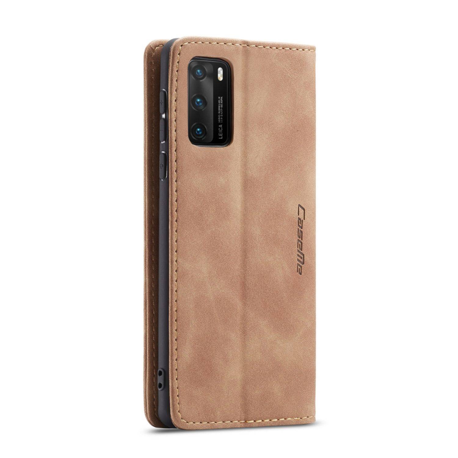 Huawei P40 Handyhülle Schutztasche Bookcover Braun