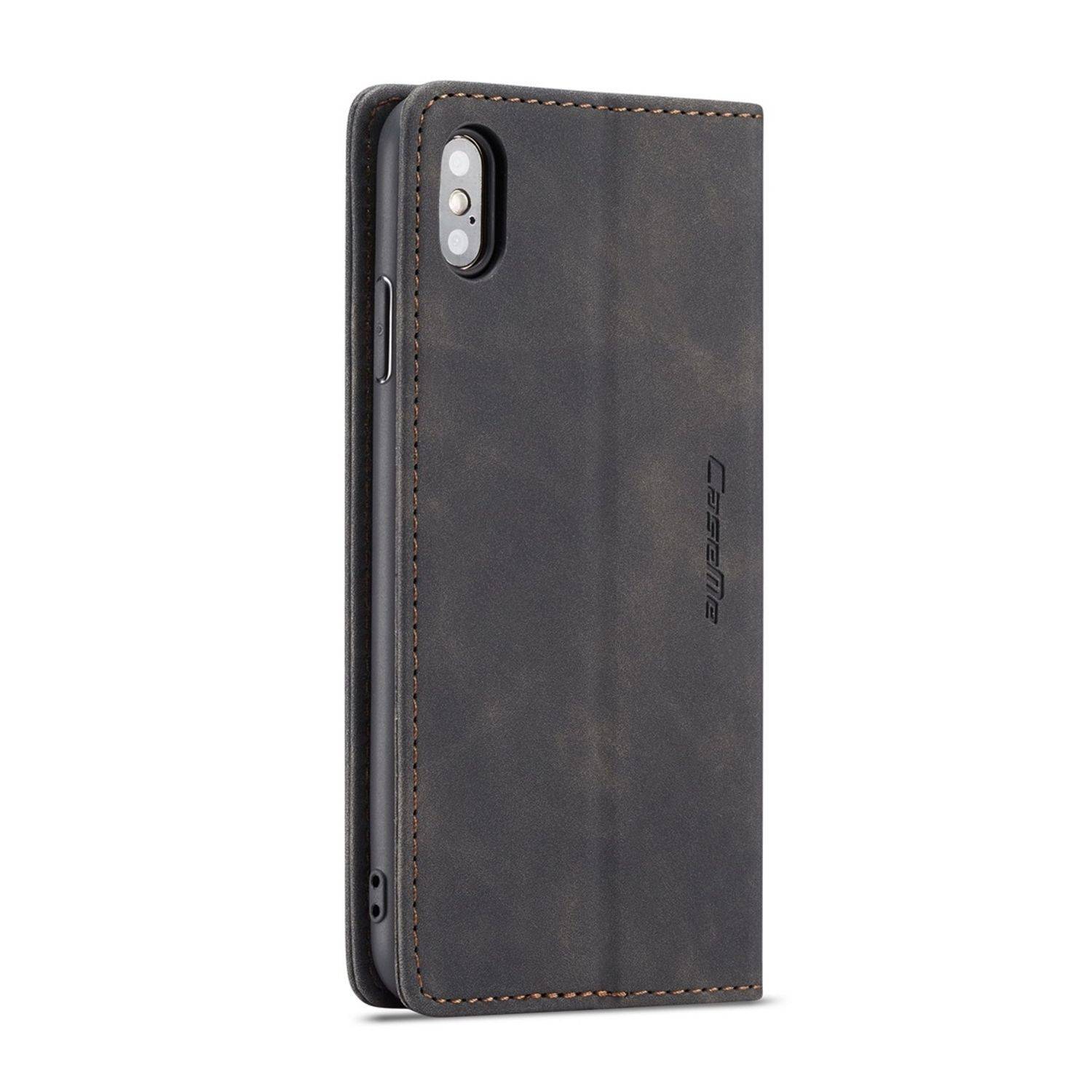 Hülle kompatibel mit Apple iPhone X Kunstleder Handyhülle - Handy Case Schwarz