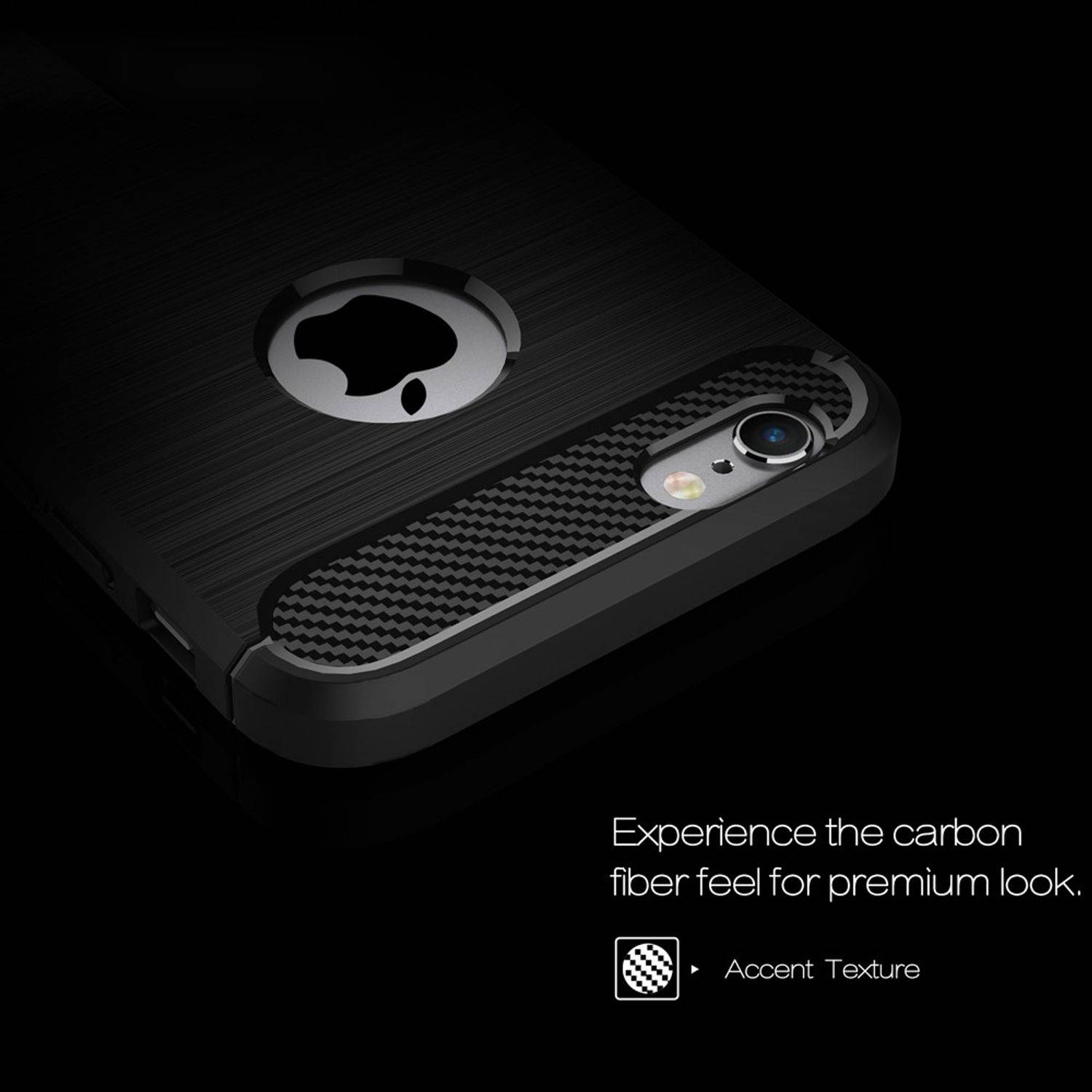 Apple iPhone 6 / 6s Plus Handyhülle Carbon Optik Backcover Blau