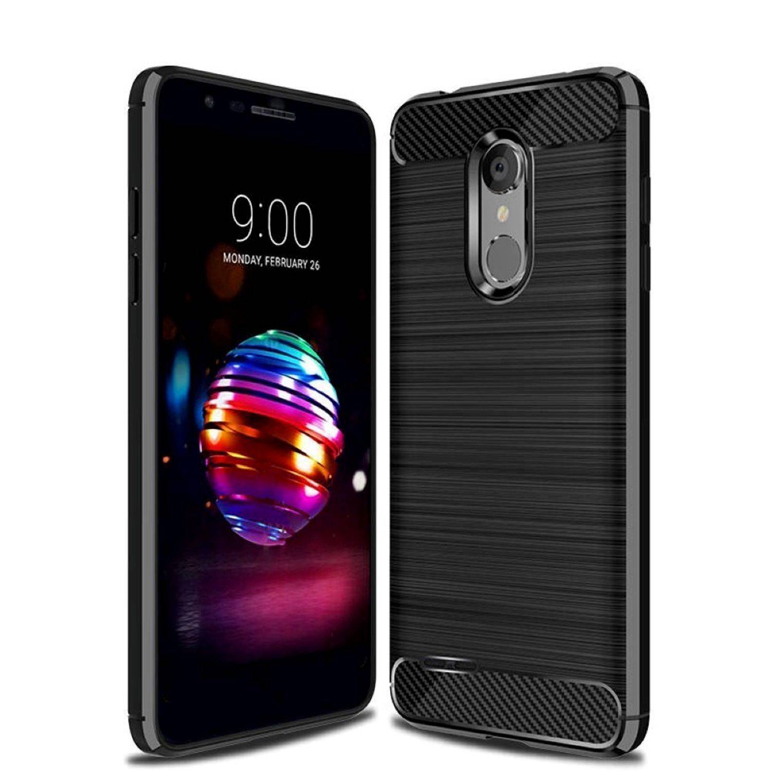 LG Zone 4 Handyhülle Carbon Optik Backcover Schwarz