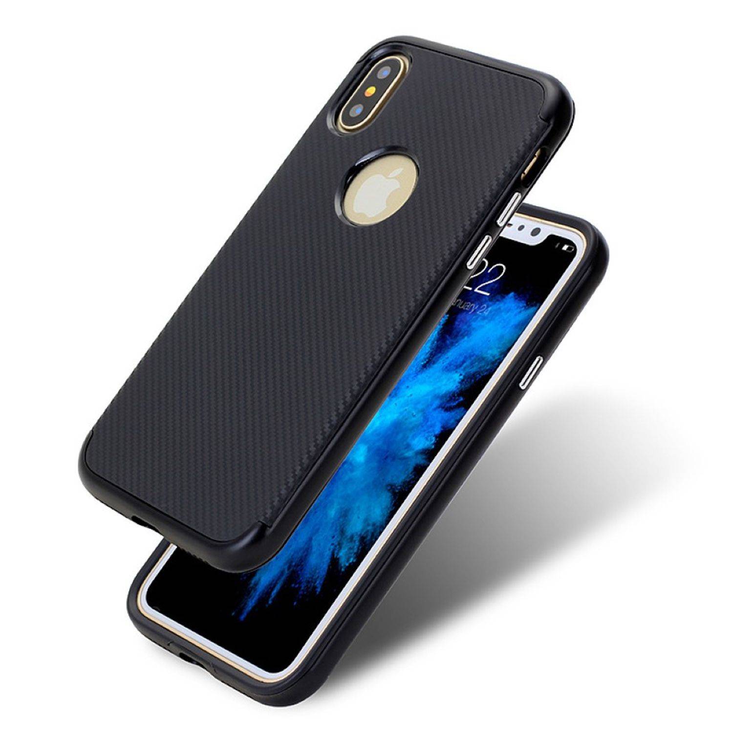 Apple iPhone X / iPhone XS Handyhülle Backcover Schwarz