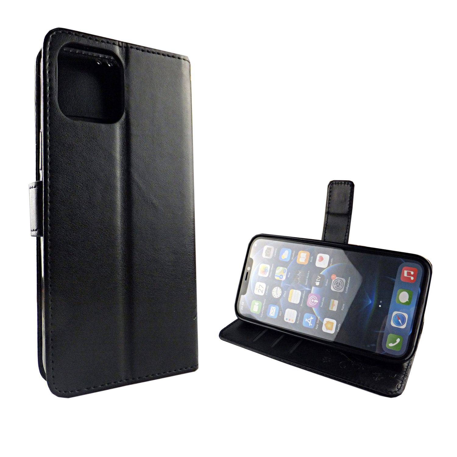 Apple iPhone 12 Mini Handyhülle Bookcover Schwarz