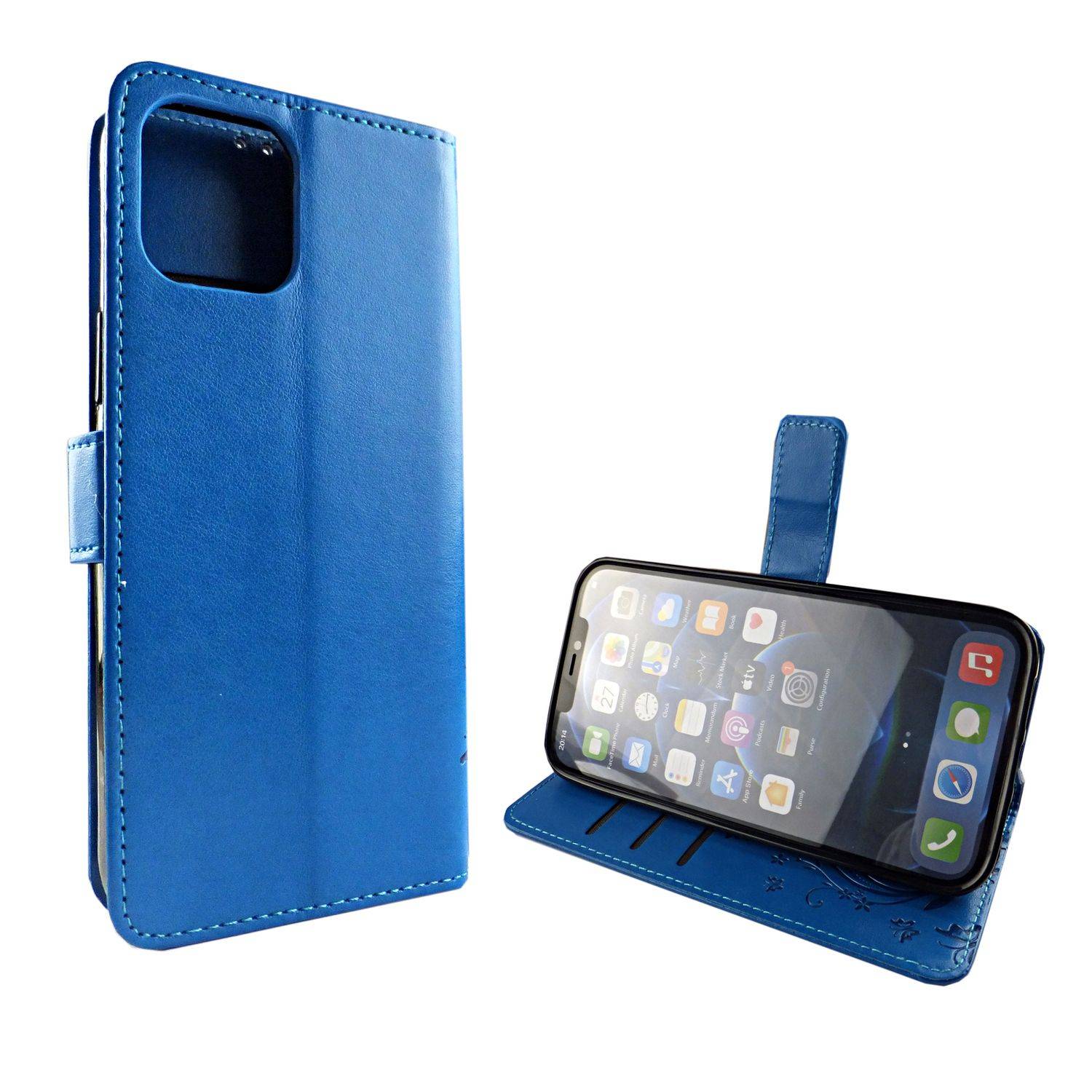 Apple iPhone 12 Pro Max Handyhülle Bookcover Blau