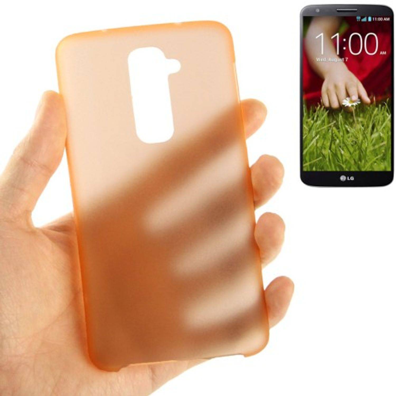 LG Optimus G2 Handyhülle Backcover Orange