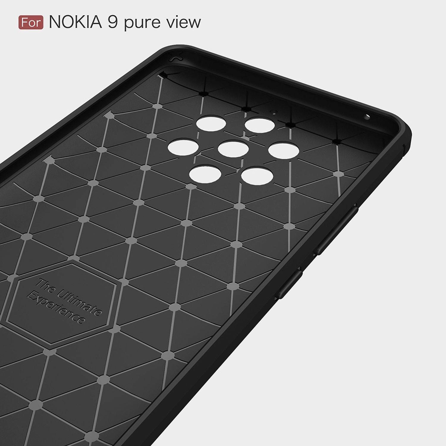 Nokia 9 Pure View Handyhülle Carbon Optik Backcover Schwarz