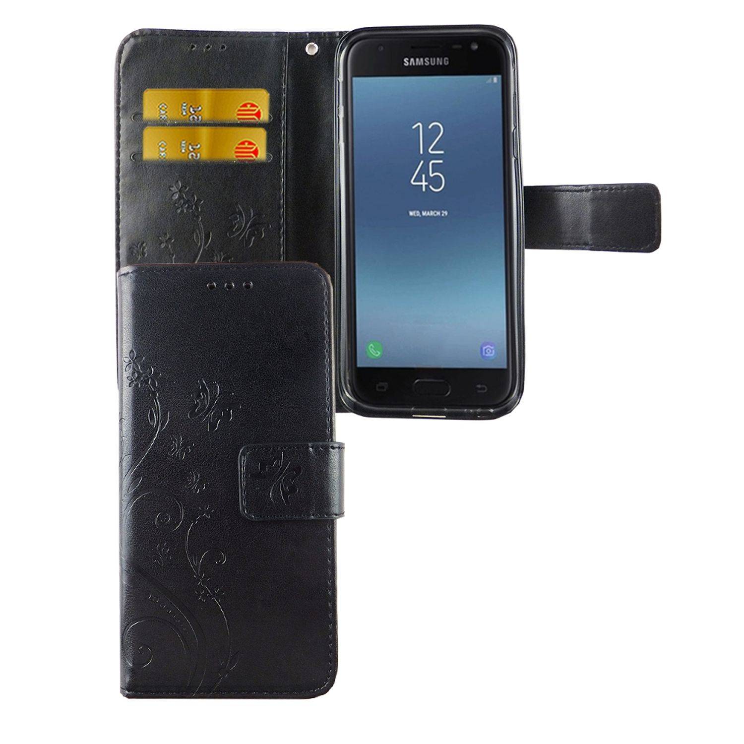 Samsung Galaxy J3 (2017) Handyhülle Bookcover Schwarz