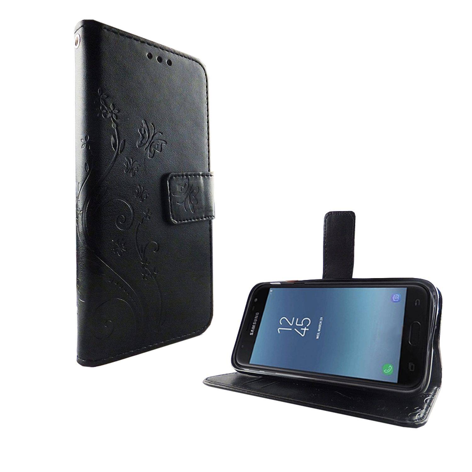 Samsung Galaxy J3 (2017) Handyhülle Bookcover Schwarz