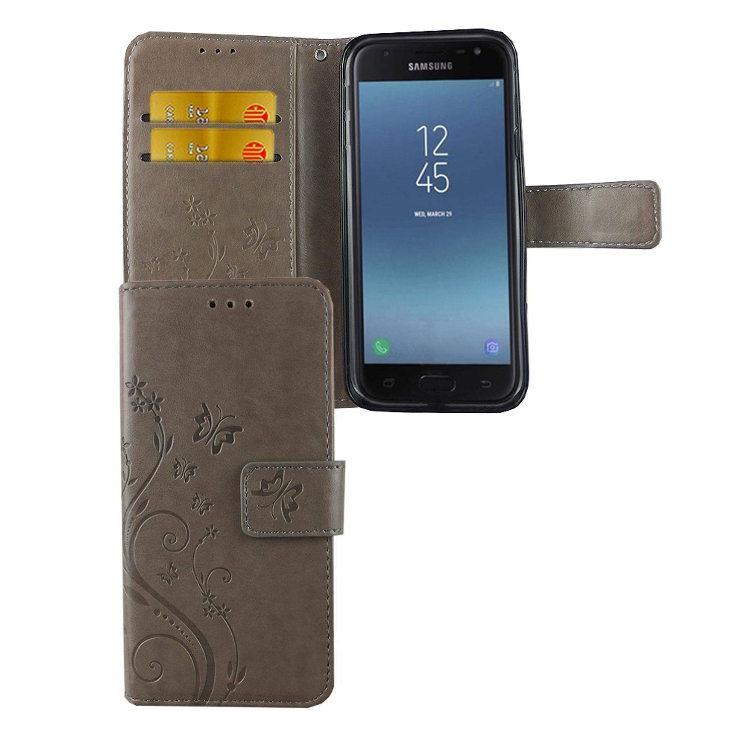Samsung Galaxy J5 (2017) Handyhülle Bookcover Grau