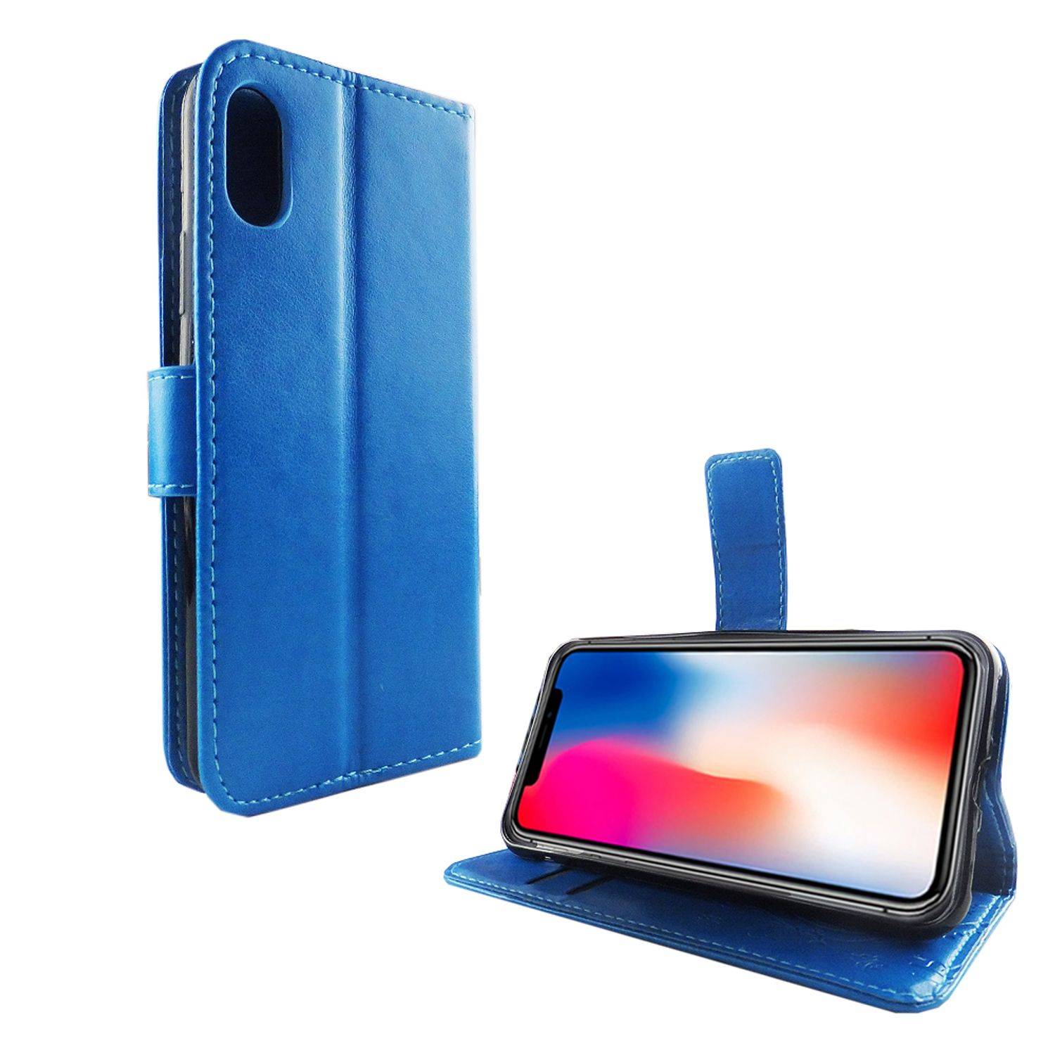 Apple iPhone X / iPhone XS Handyhülle Bookcover Blau
