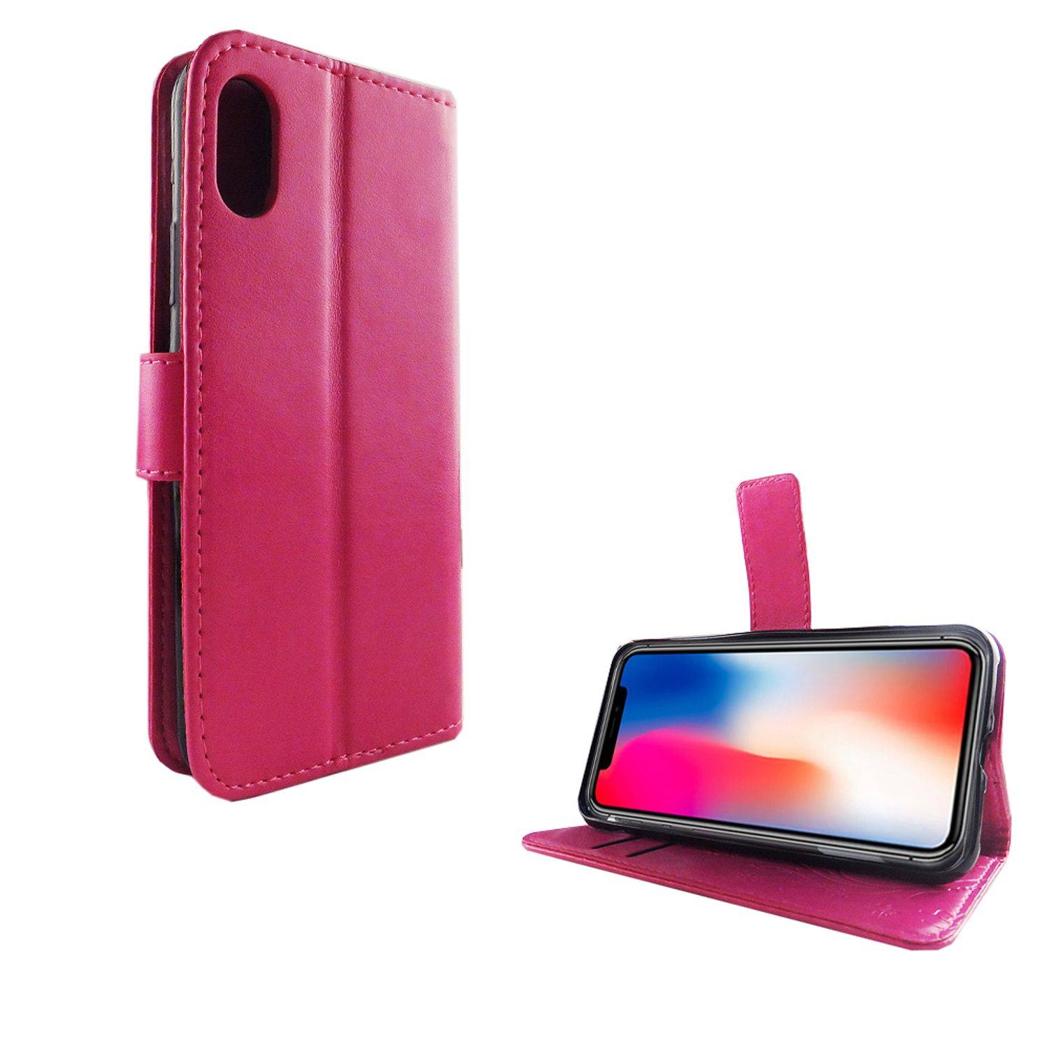 Apple iPhone X / iPhone XS Handyhülle Bookcover Rosa