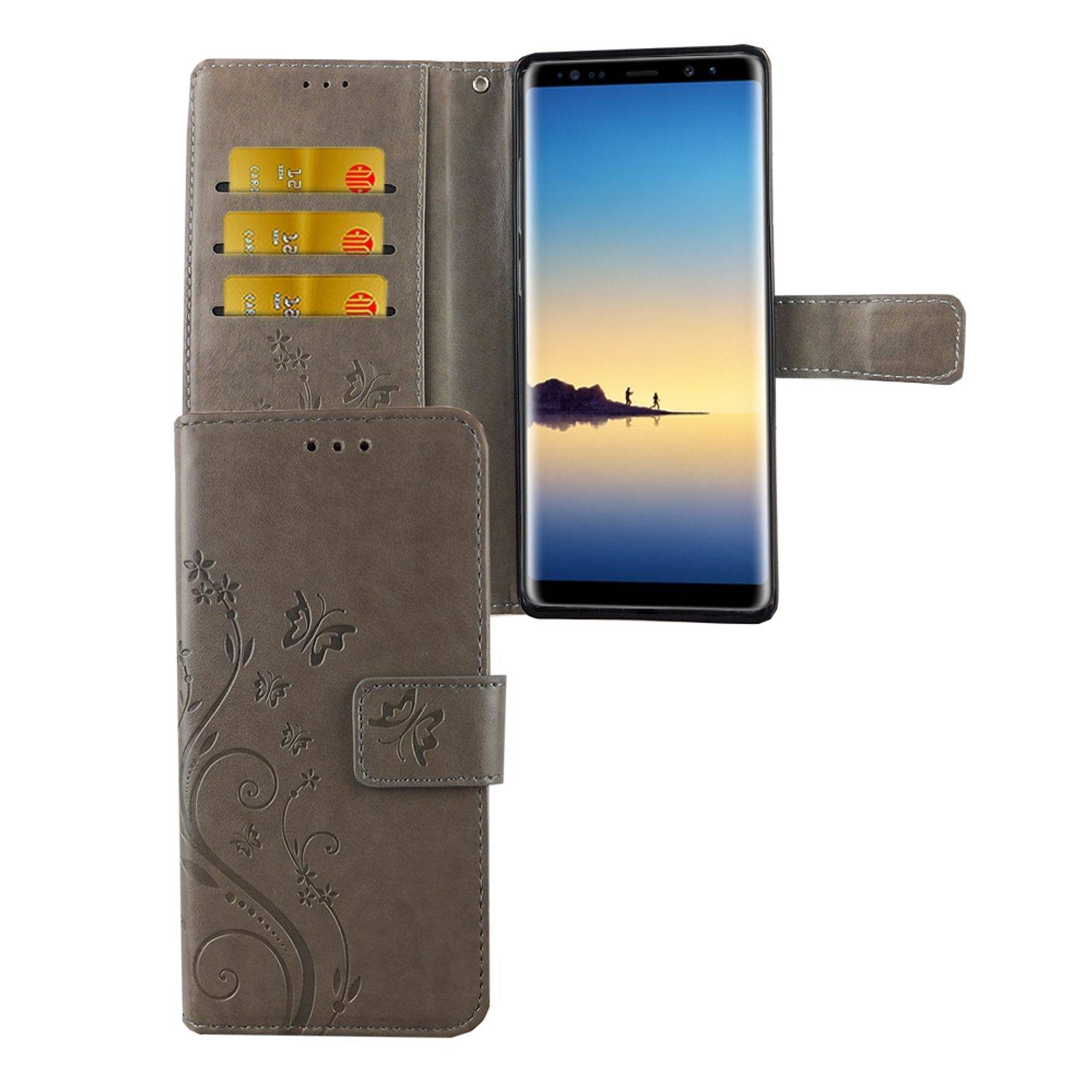Samsung Galaxy Note 8 Handyhülle Bookcover Grau